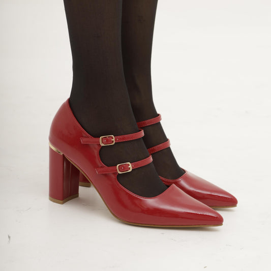 MARY JANE PUNTA DUE CINTURINI BORDEAUX 