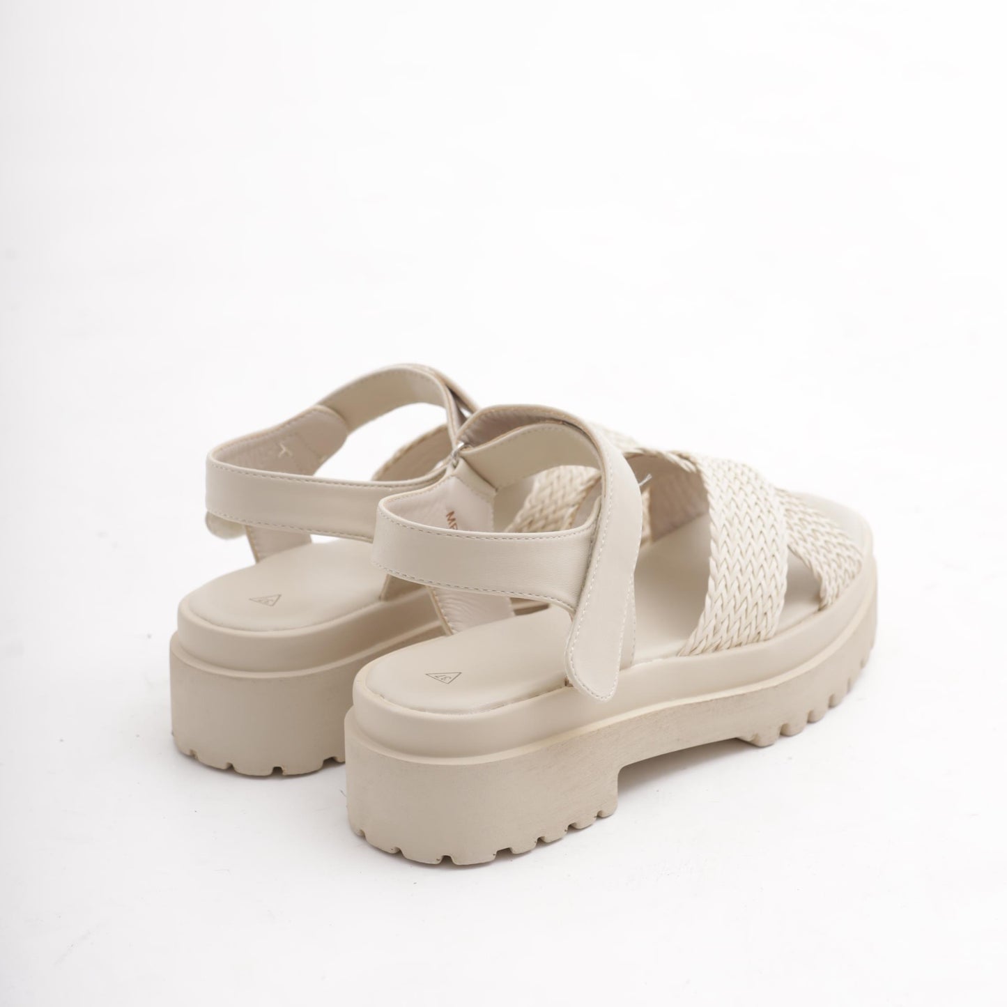 SANDALO FLATFORM INCROCIO BEIGE 