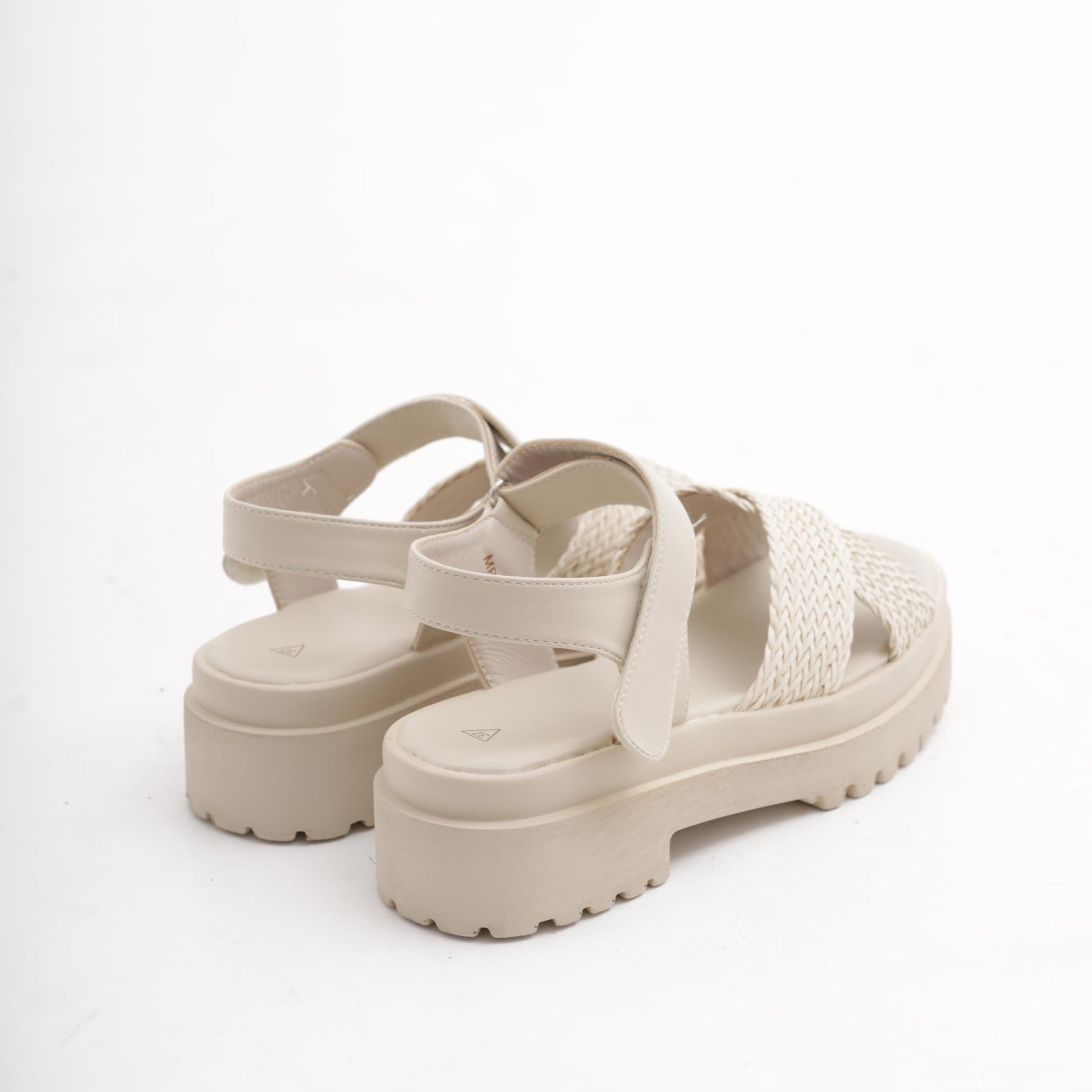 SANDALO FLATFORM INCROCIO BEIGE 