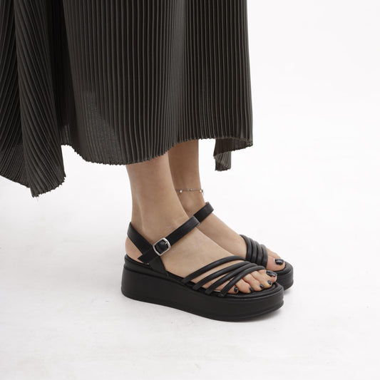 SANDALO ZEPPA FASCETTE NERO 