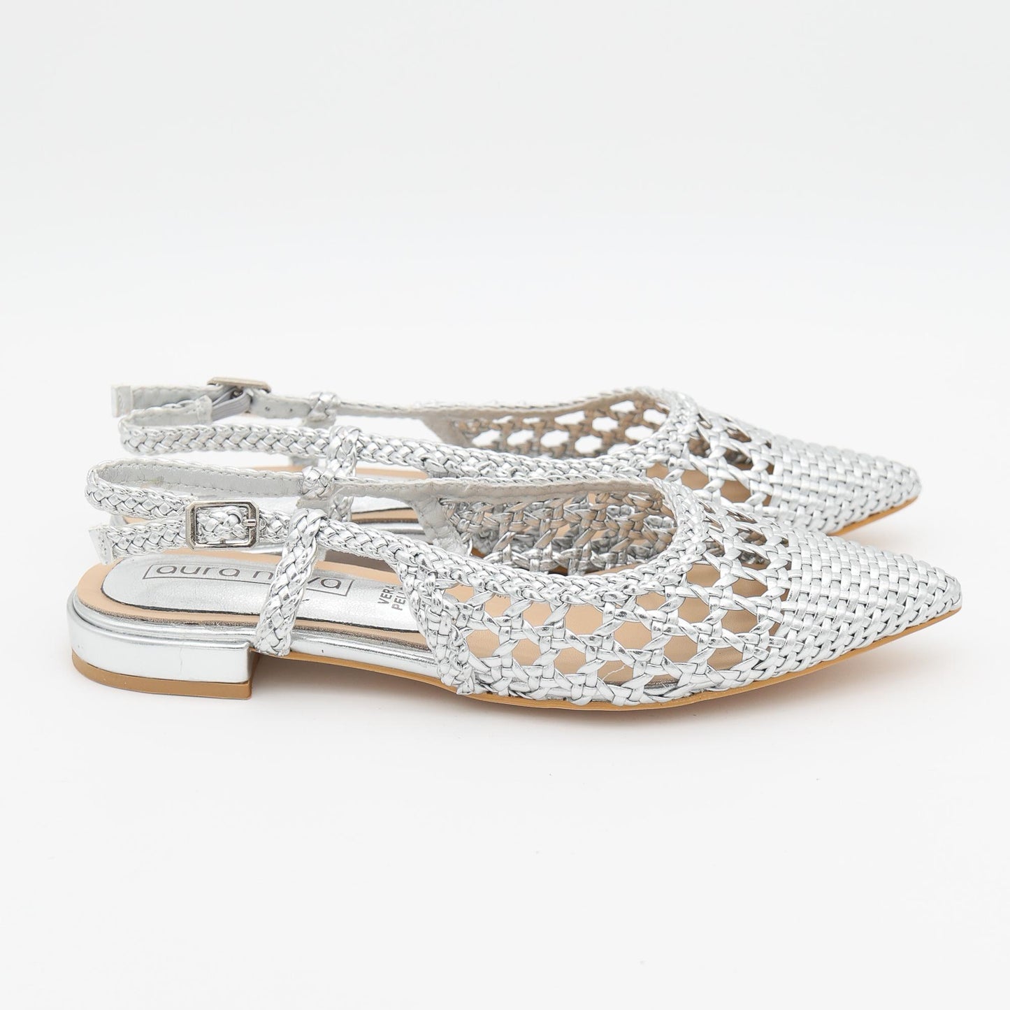 SLINGBACK INTRECCIATA ARGENTO 