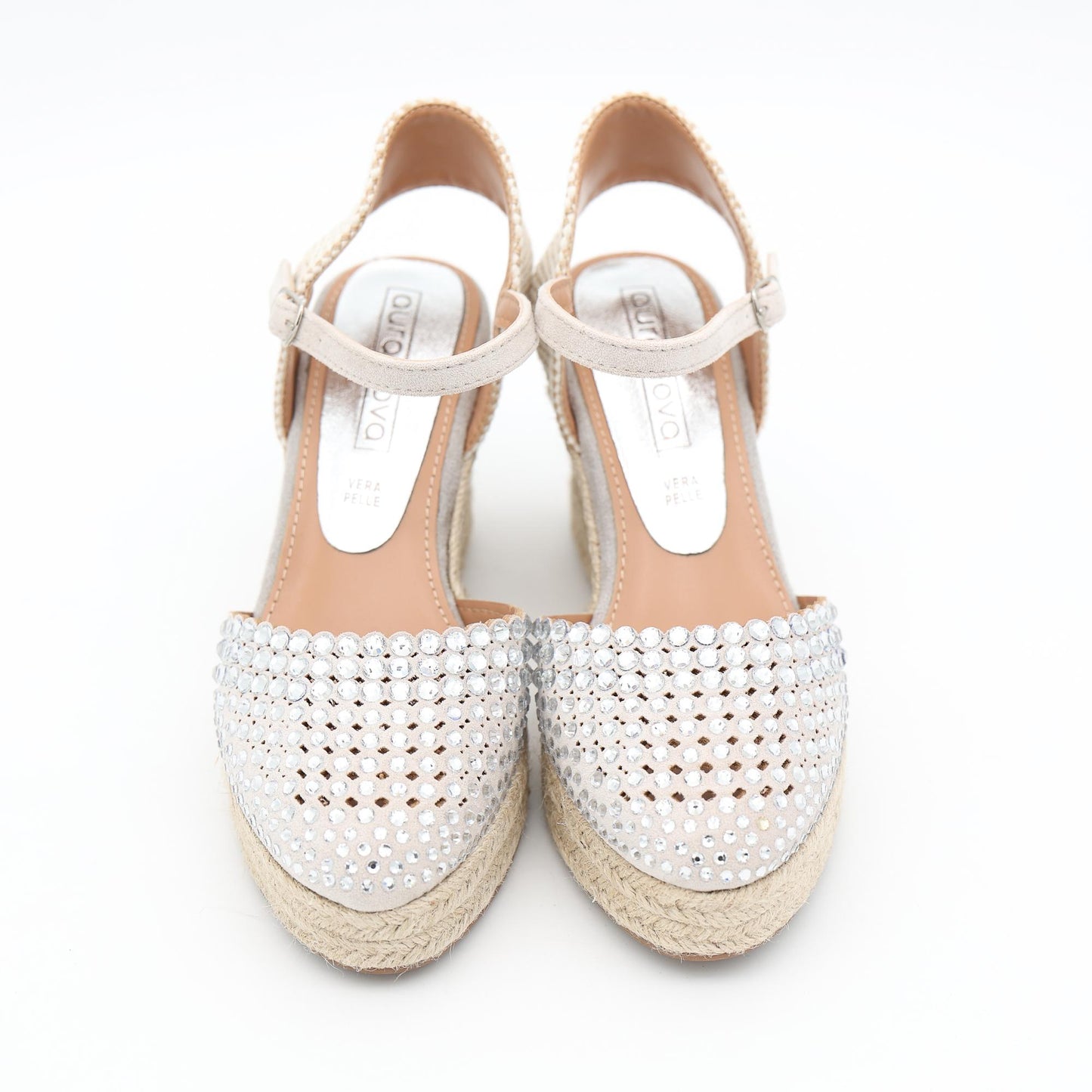 SANDALO ZEPPA CORDA STRASS ARGENTO 