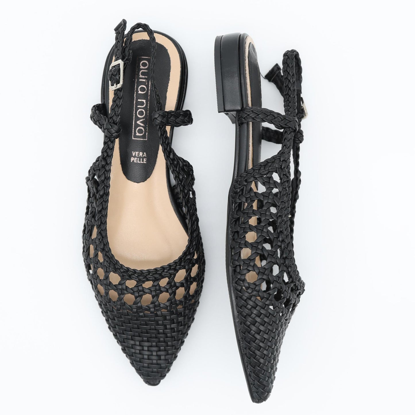 SLINGBACK INTRECCIATA NERO 