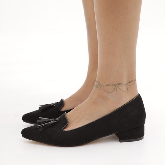 DECOLLETE' BASSA NAPPINE NERO 