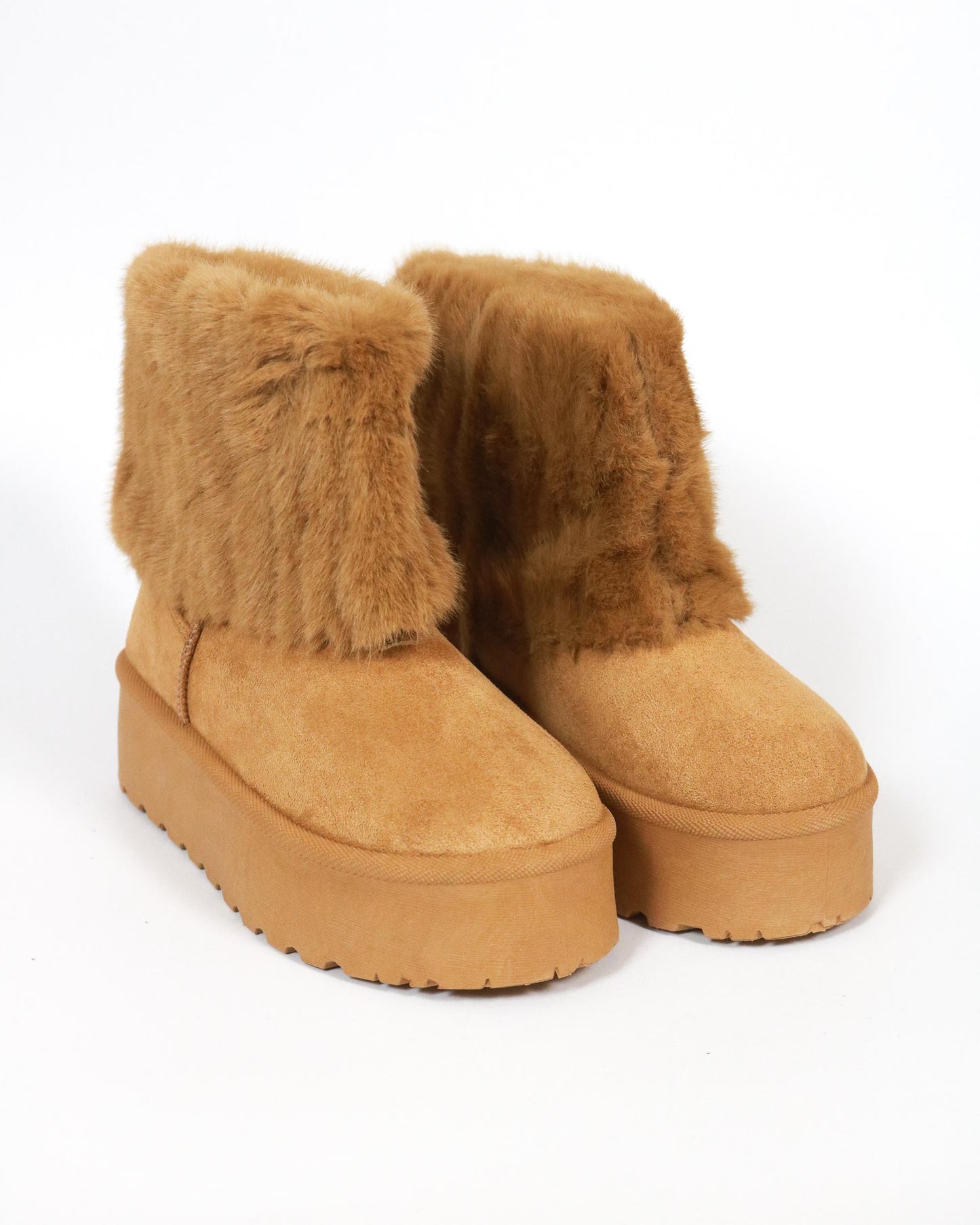 STIVALETTO MAMMUT RISVOLTATO CAMEL 