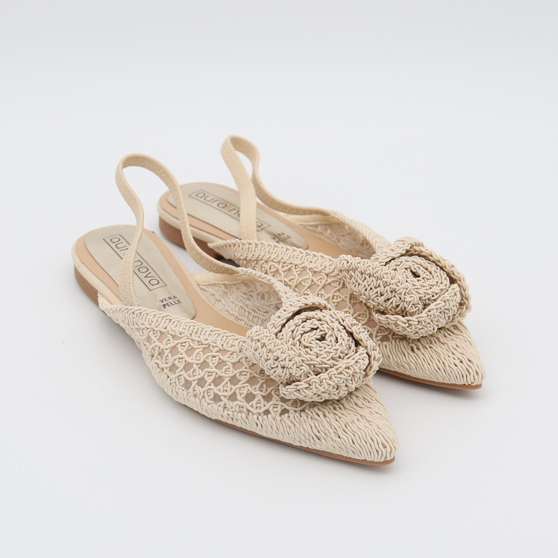 SLINGBACK CROCHET FIORE PANNA 