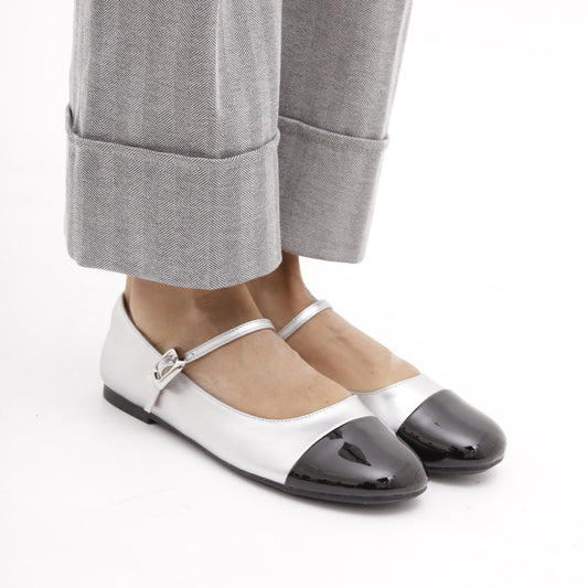 MARY JANE FLAT CON PUNTALE ARGENTO 
