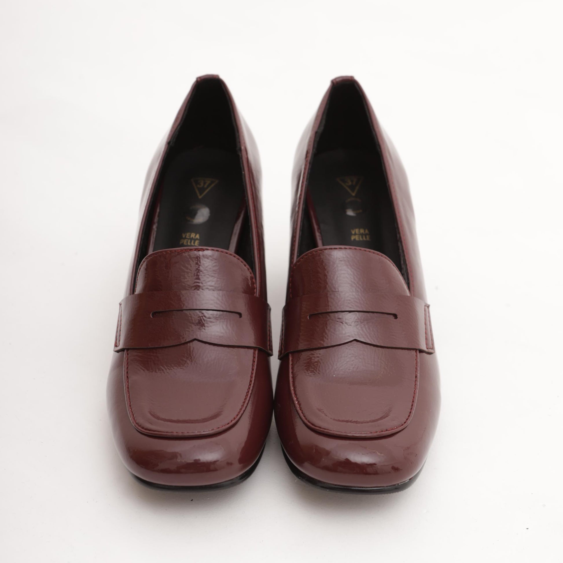 MOCASSINO TACCO LISCIO BORDEAUX 