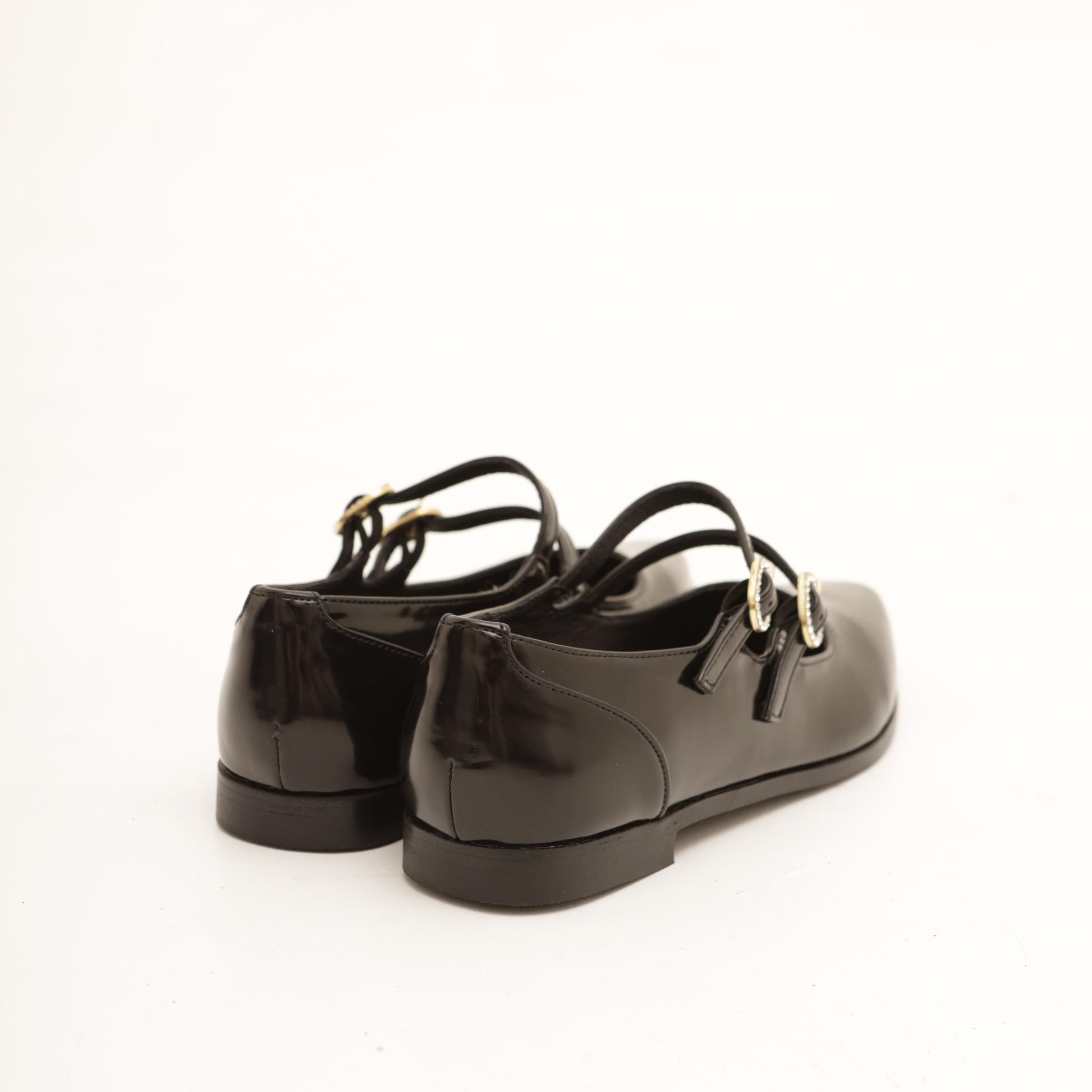 MARY JANE FLAT 2 CINTURINI NERO 