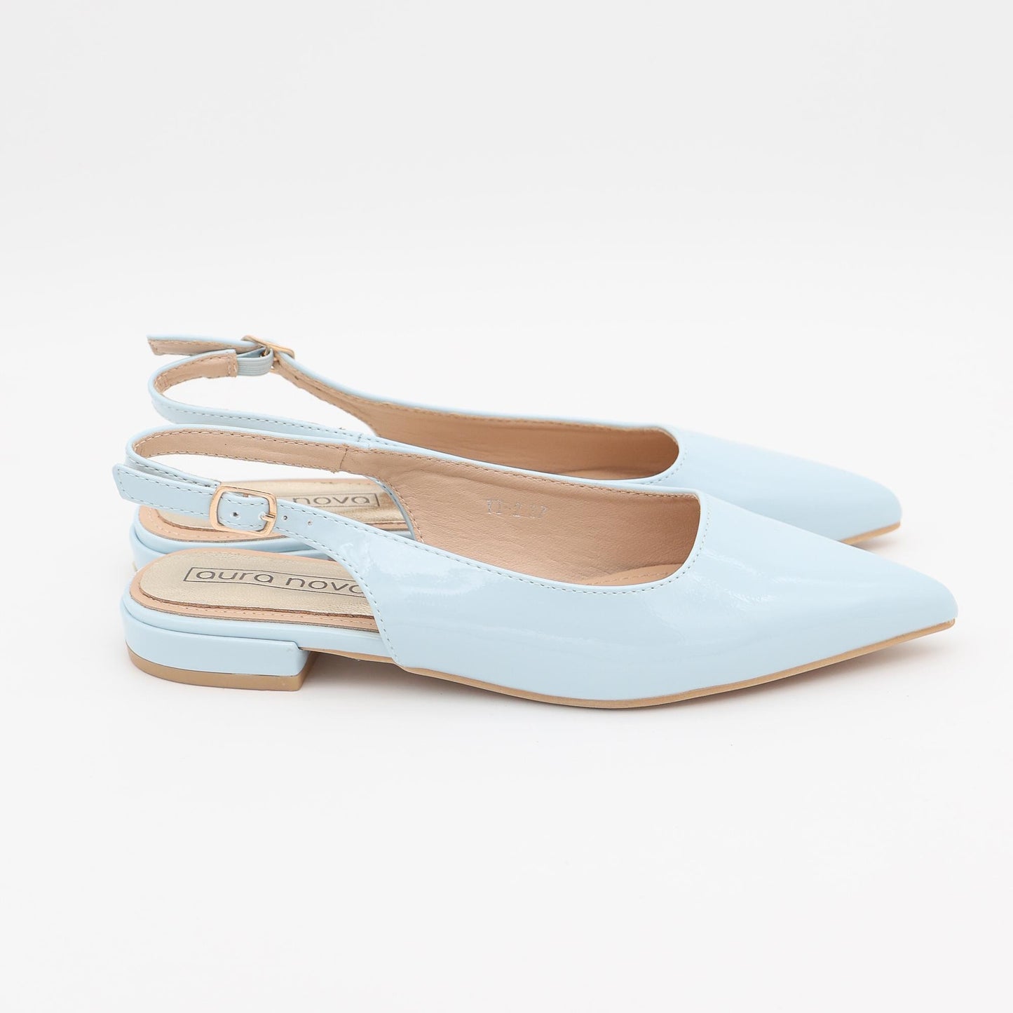 SLINGBACK FLAT AZZURRO 