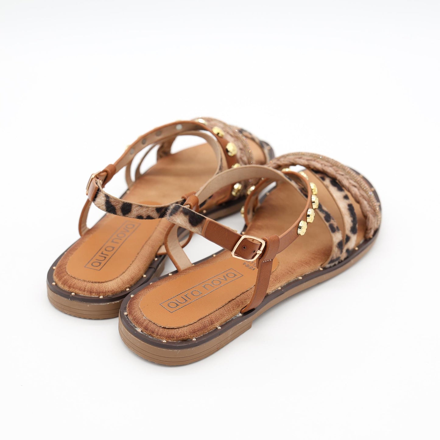 SANDALO FLAT ANIMALIER CAMEL 