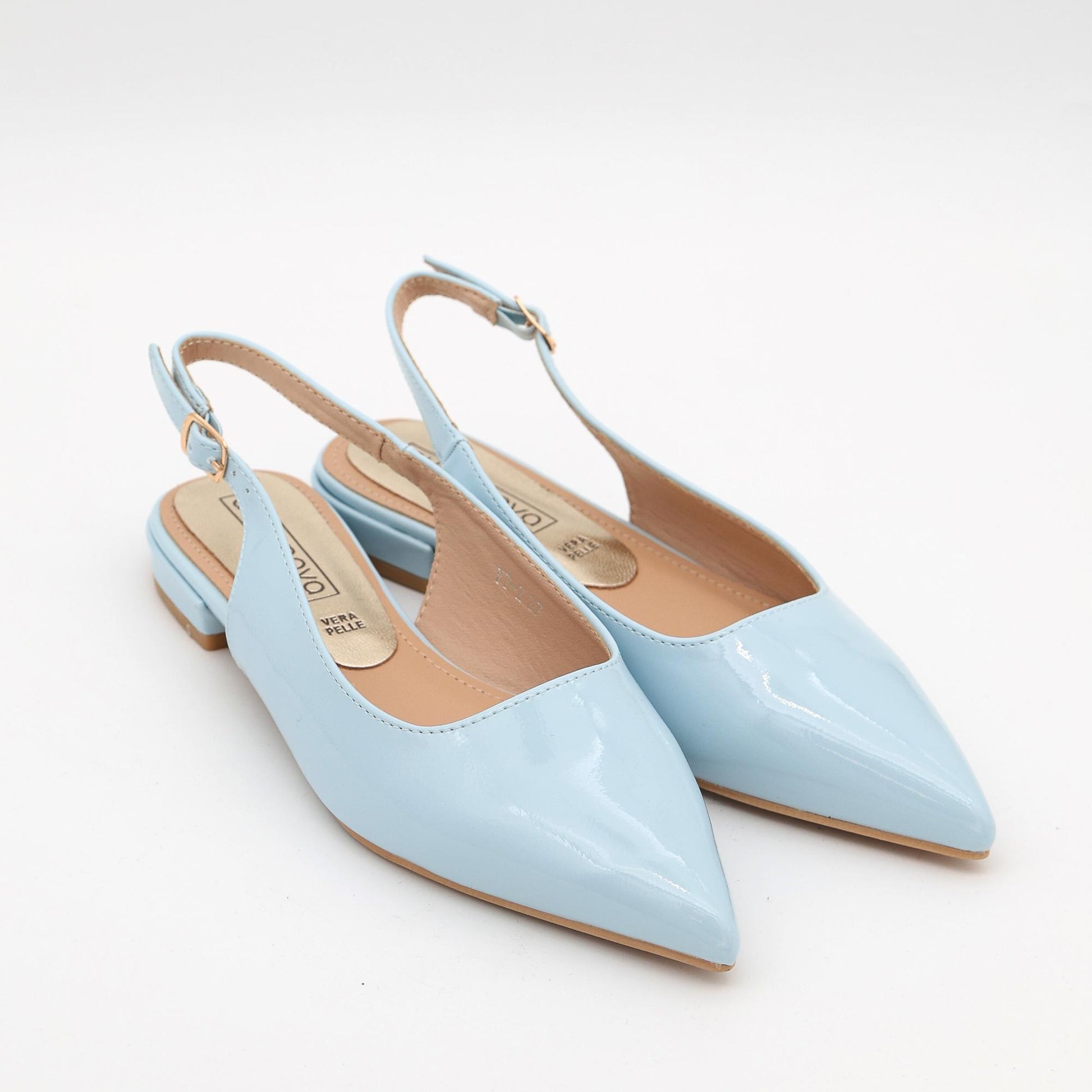 SLINGBACK FLAT AZZURRO 