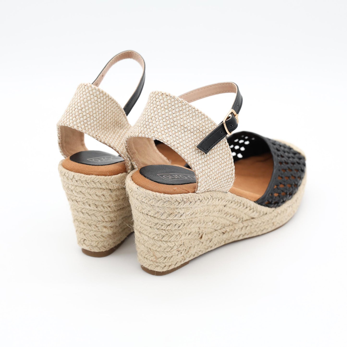 SANDALO CORDA ZEPPA CROCHET NERO 