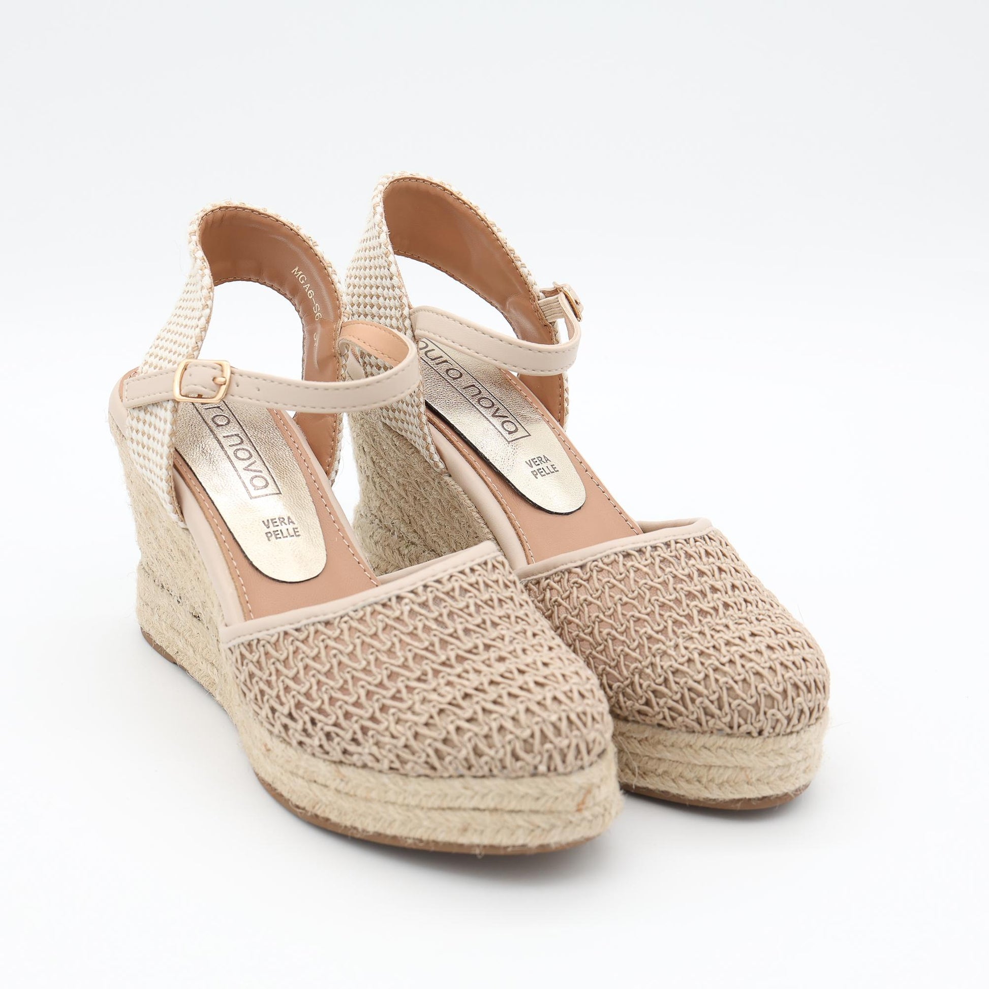 SANDALO CORDA ZEPPA IN RETE BEIGE 