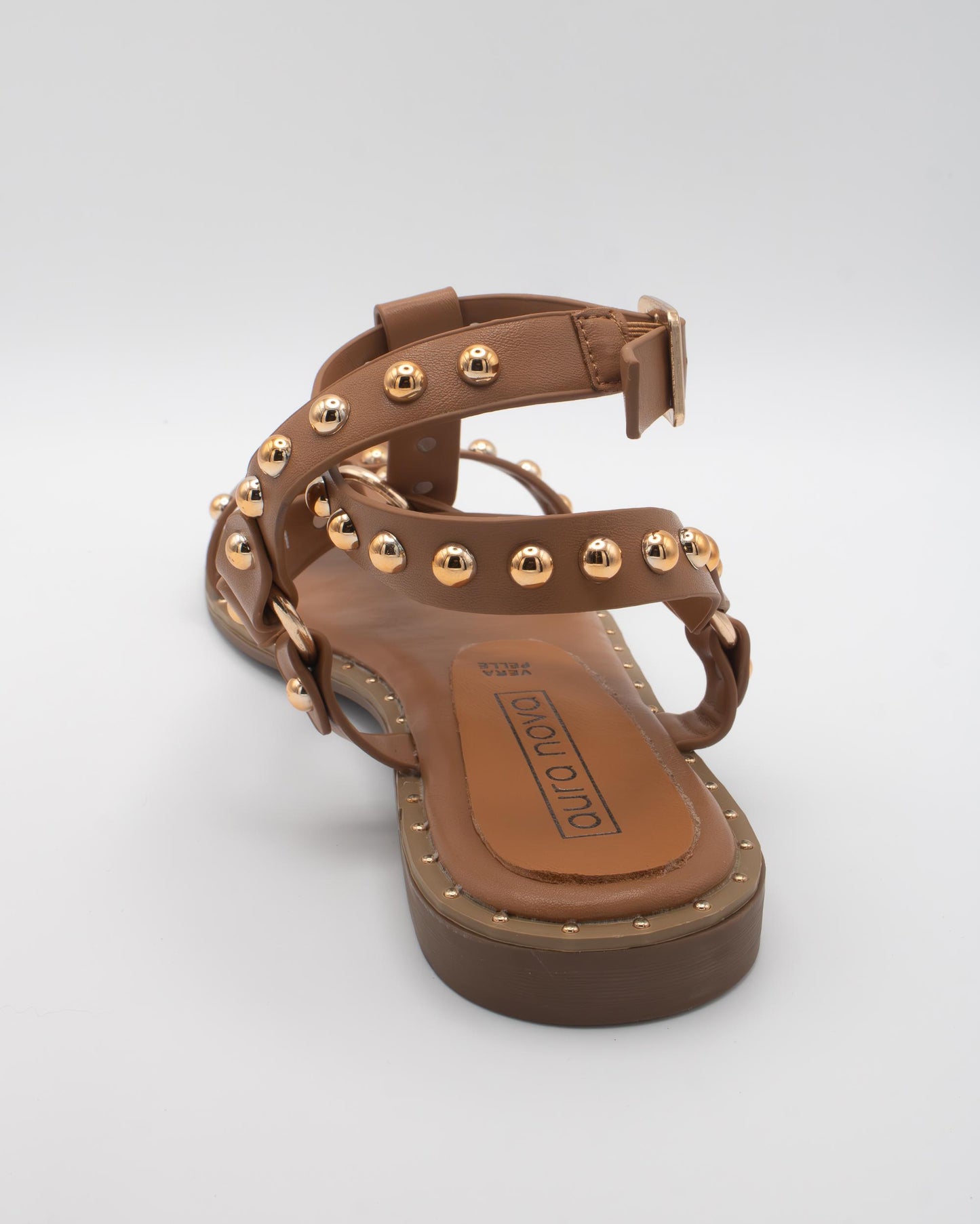 SANDALO FLAT BORCHIE CAMEL 