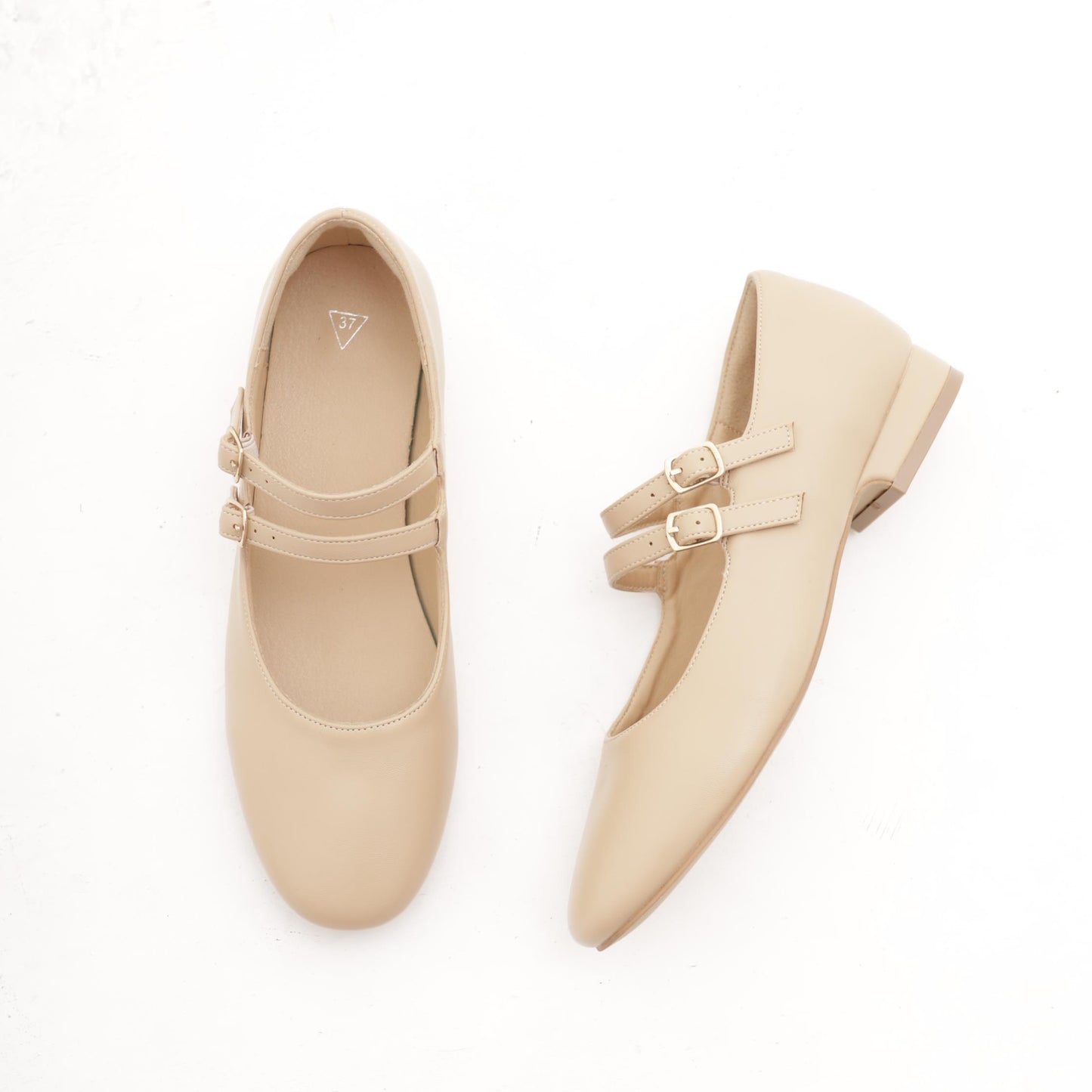 MARY JANE FLAT 2 CINTURINI NUDE 