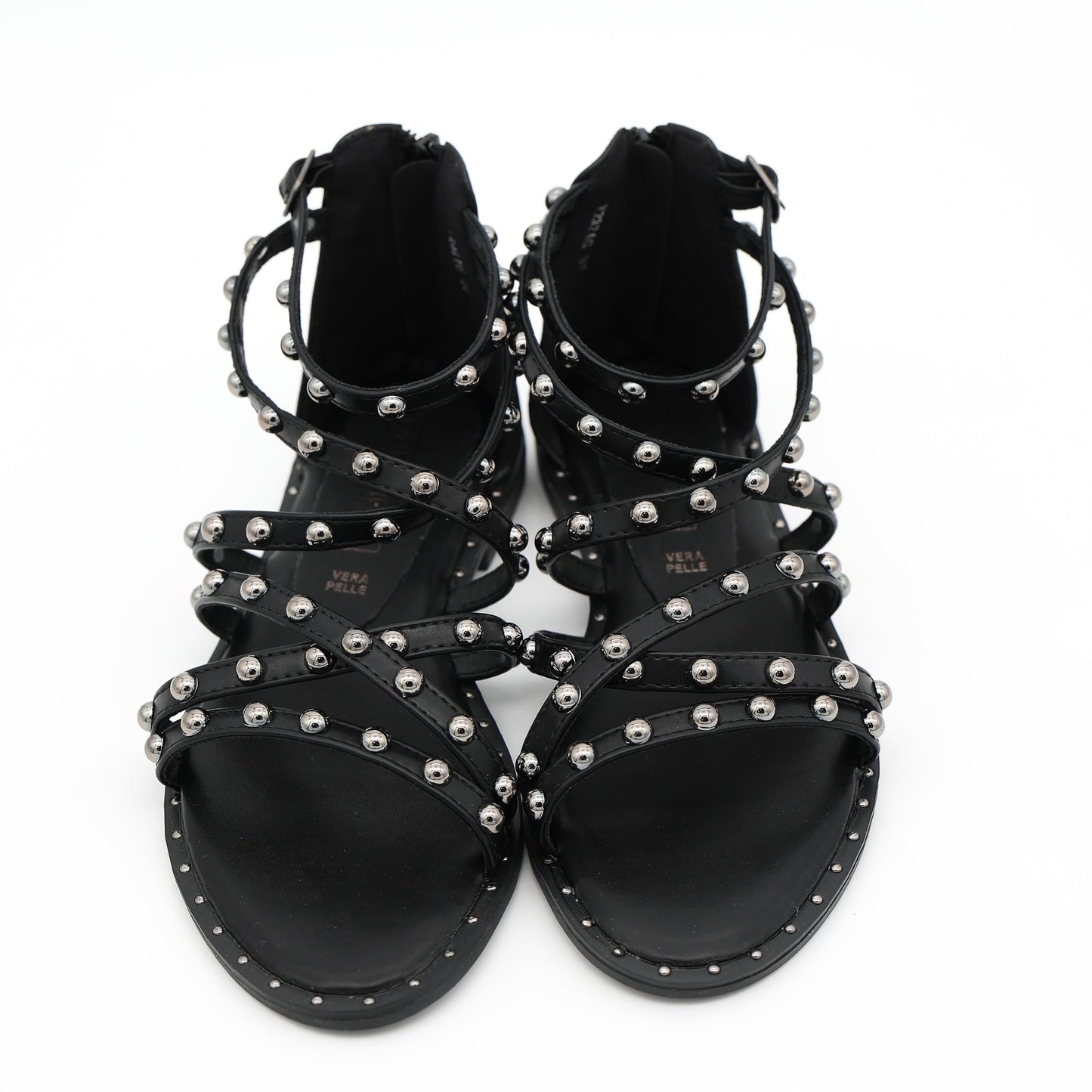 SANDALO FLAT BORCHIE NERO 