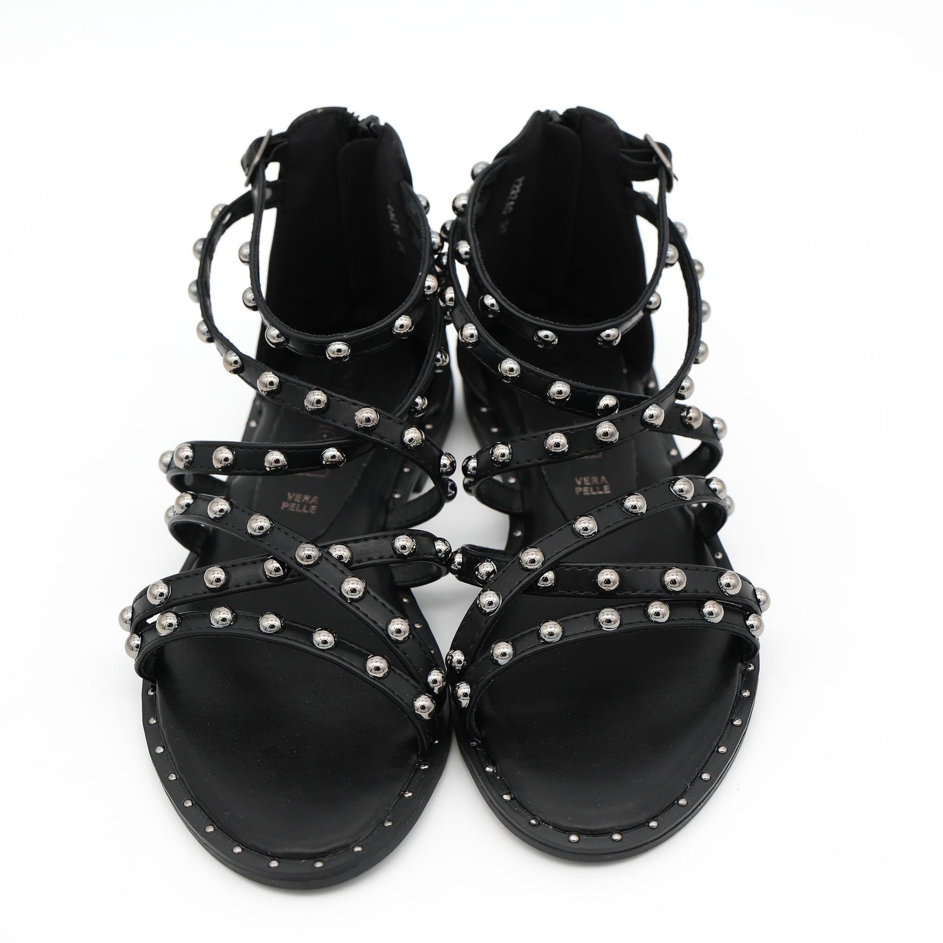 SANDALO FLAT BORCHIE NERO 