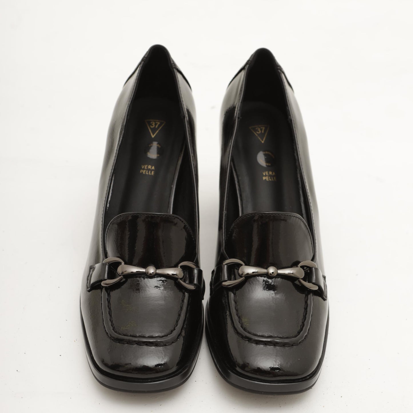 MOCASSINO MORSETTO TACCO NERO 