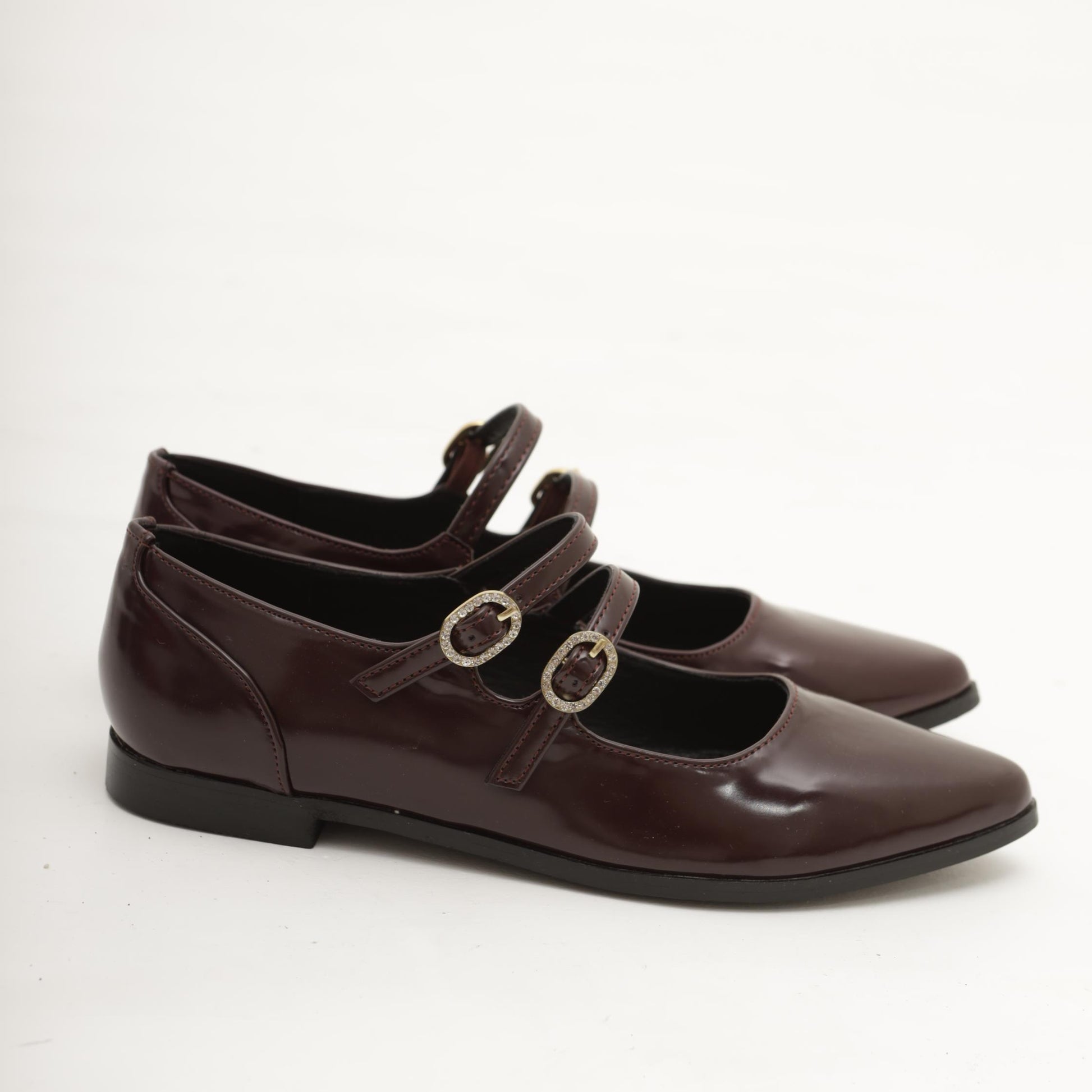 MARY JANE FLAT 2 CINTURINI BORDEAUX 