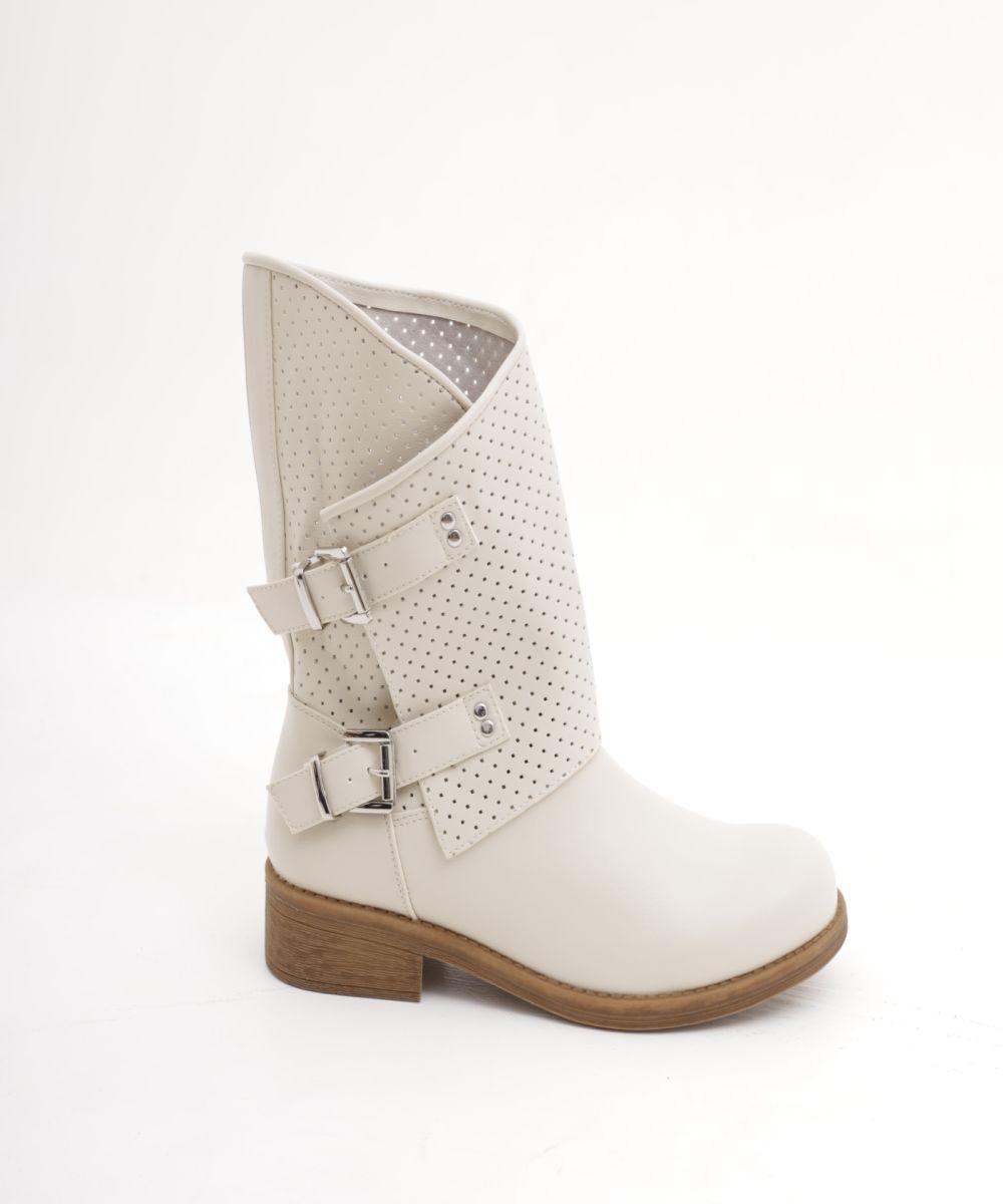 STIVALETTO FIBBIE BEIGE 