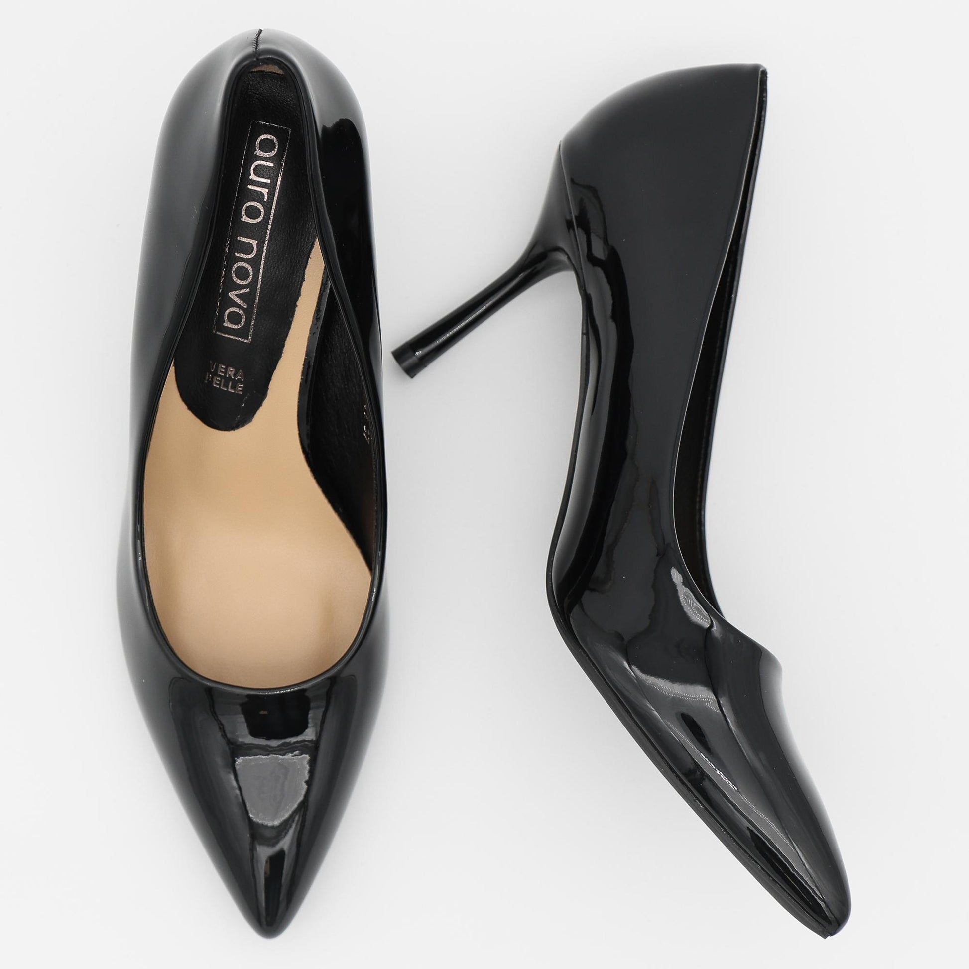 DECOLLETE TACCO VERNICE NERO 