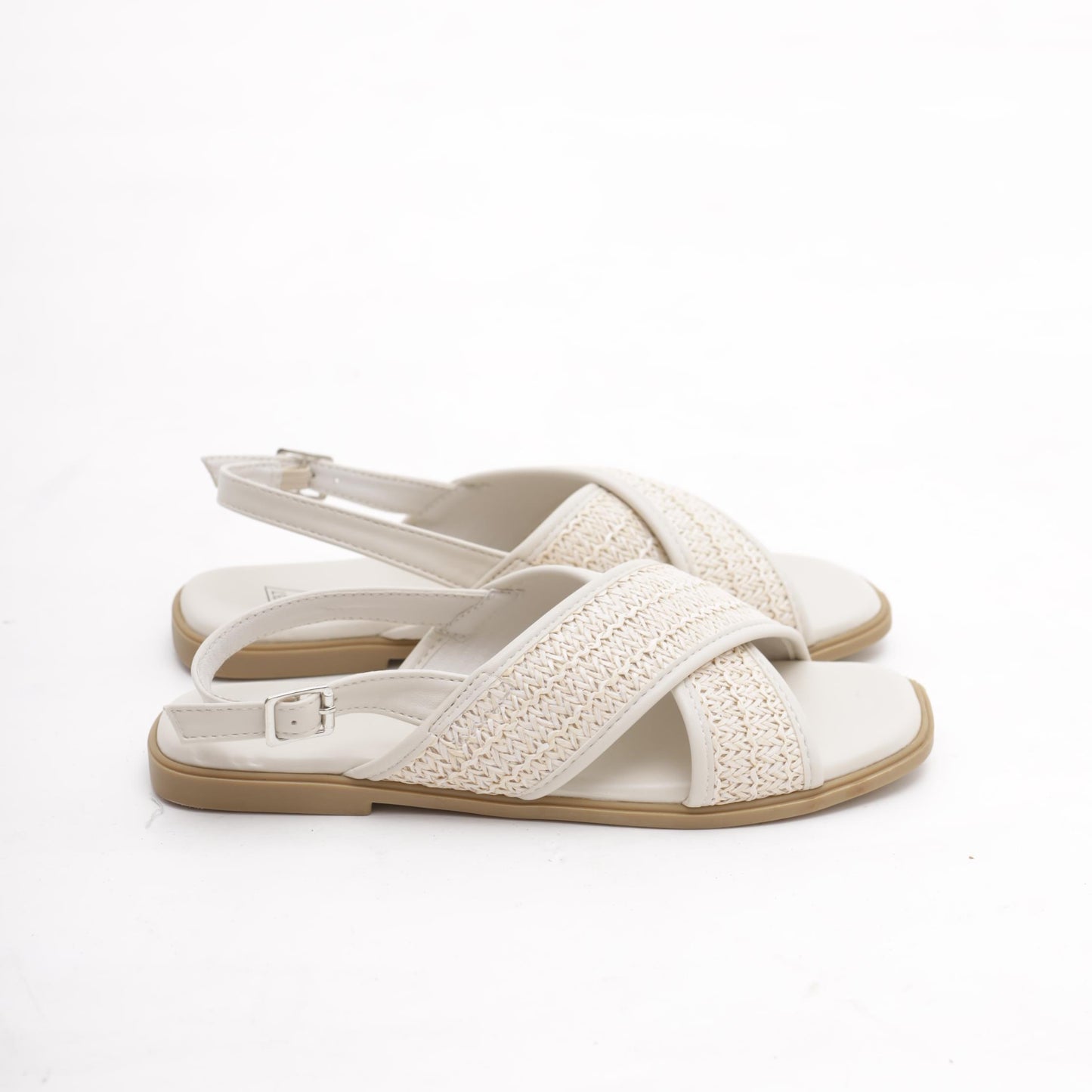 SANDALO FLAT INCROCIATO PANNA 