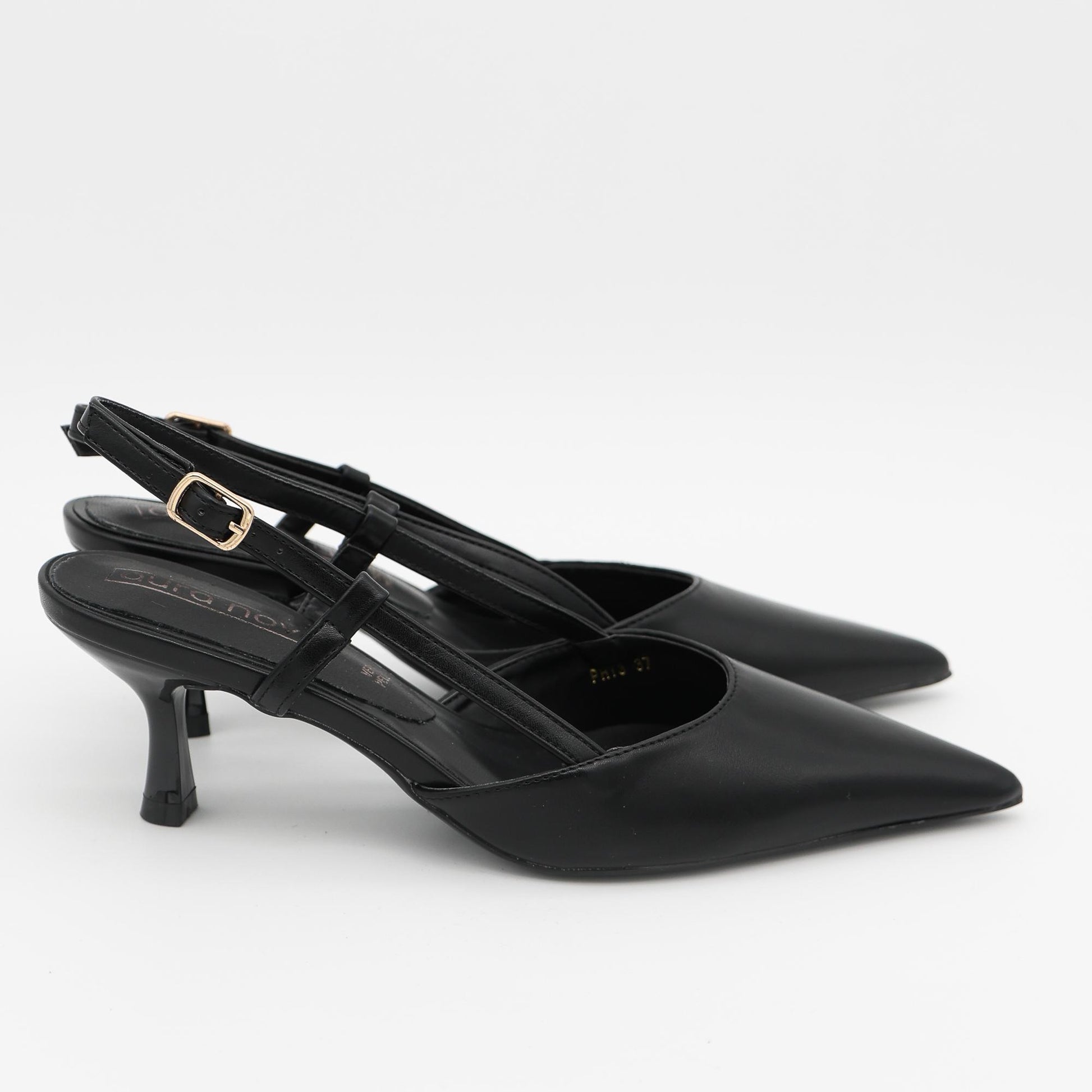 SLINGBACK TACCO NERO 