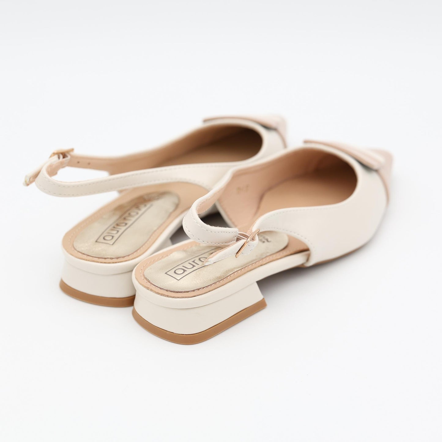 SLINGBACK BICOLORE BEIGE 