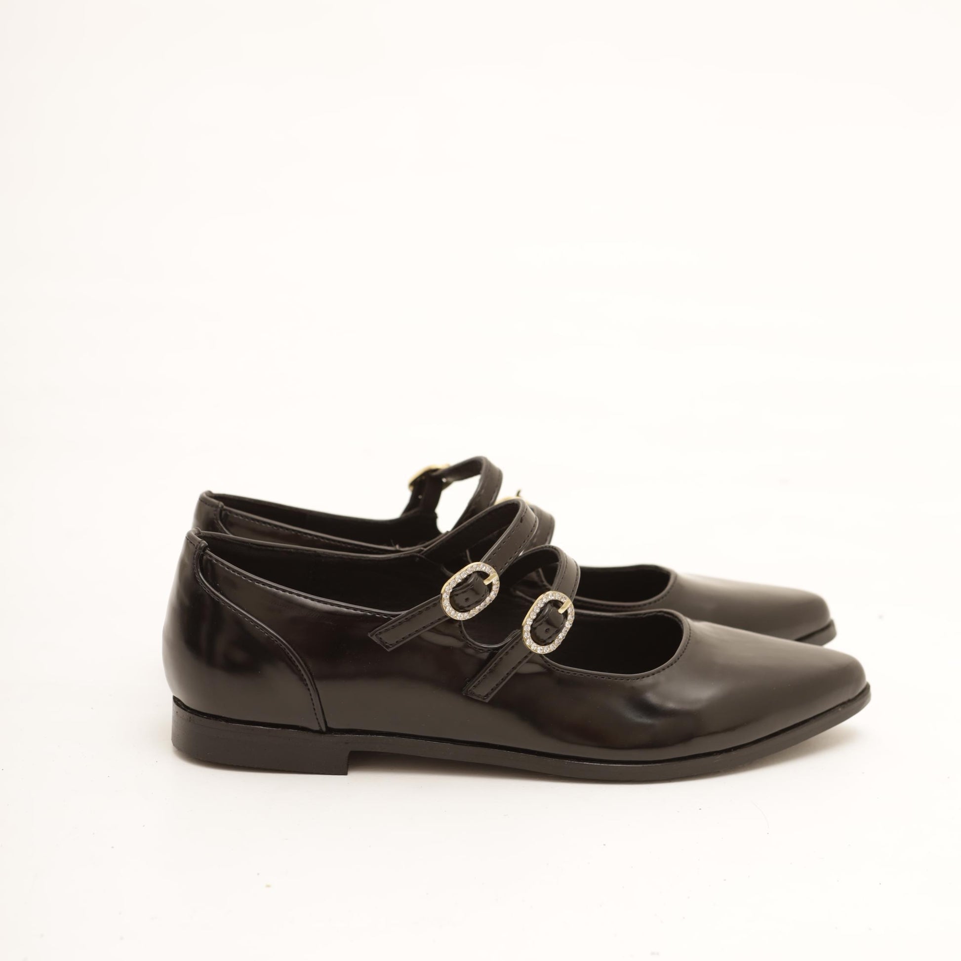 MARY JANE FLAT 2 CINTURINI NERO 