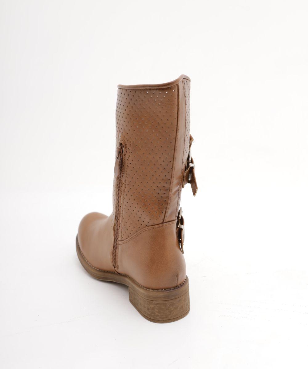 STIVALETTO FIBBIE CUOIO 