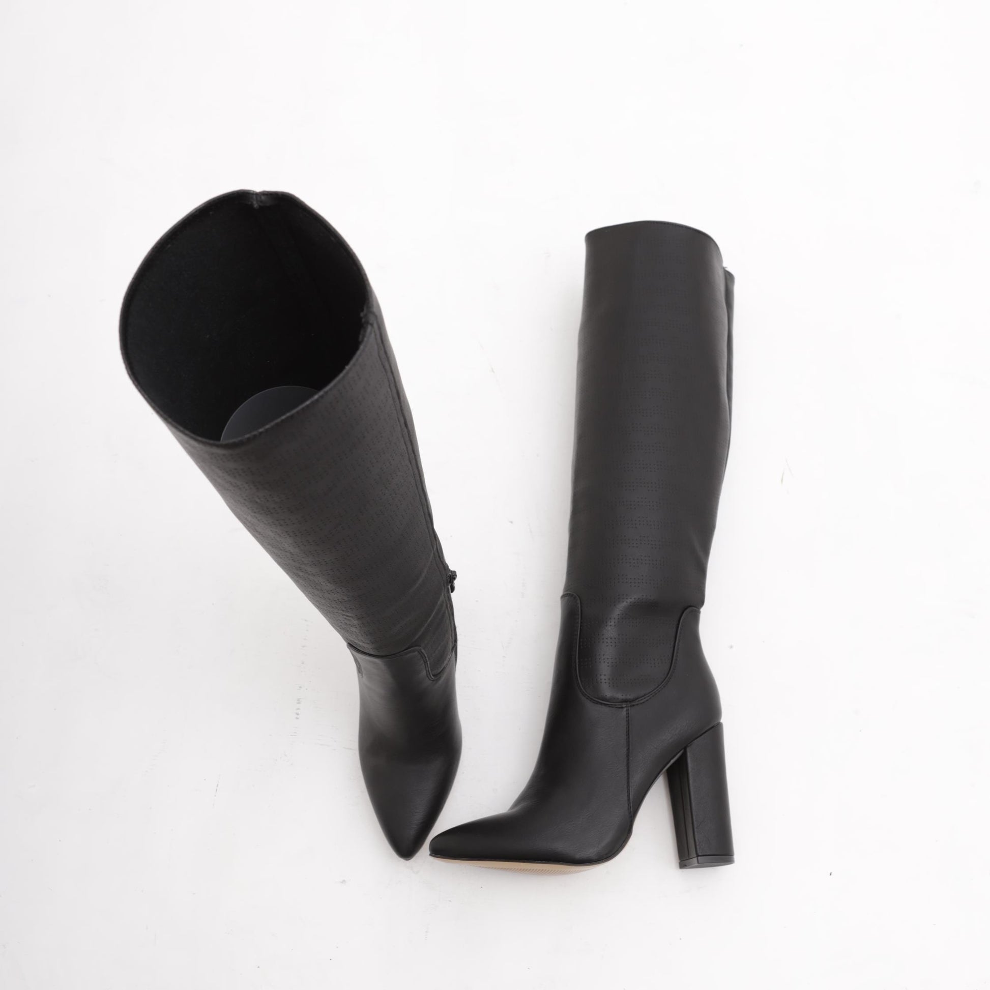 STIVALE TACCO MICROFORATO NERO 