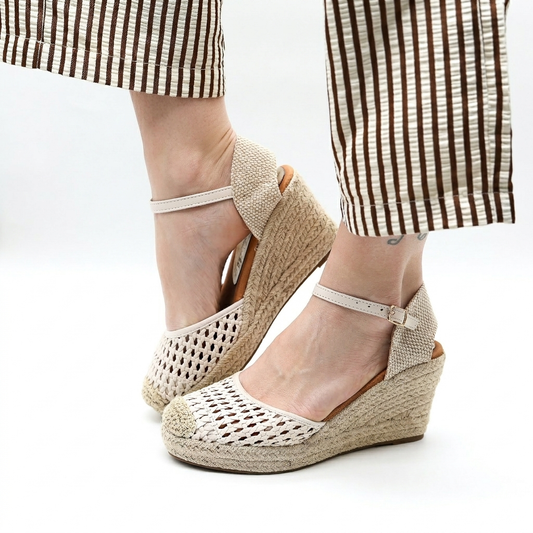 SANDALO CORDA ZEPPA CROCHET BEIGE 