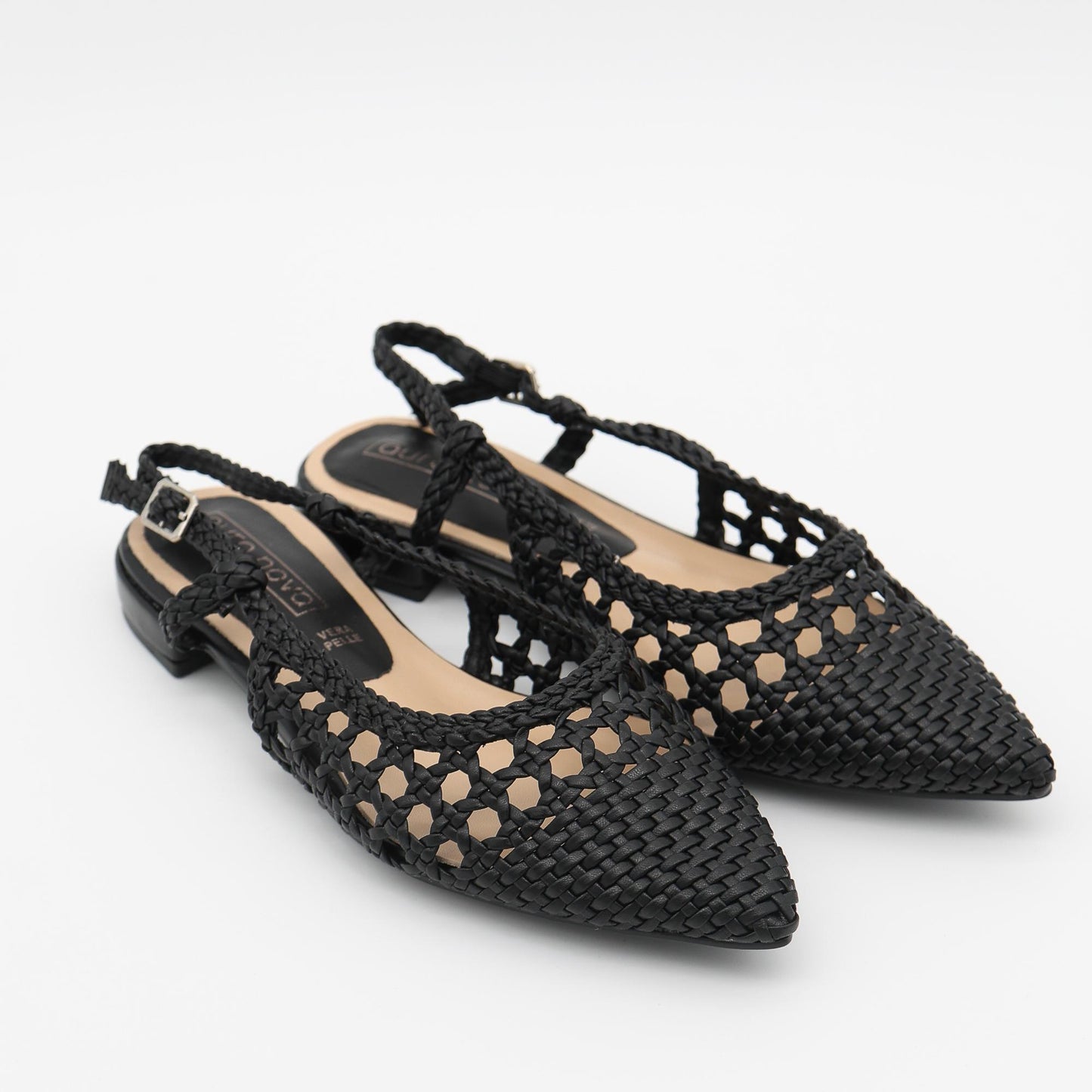 SLINGBACK INTRECCIATA NERO 