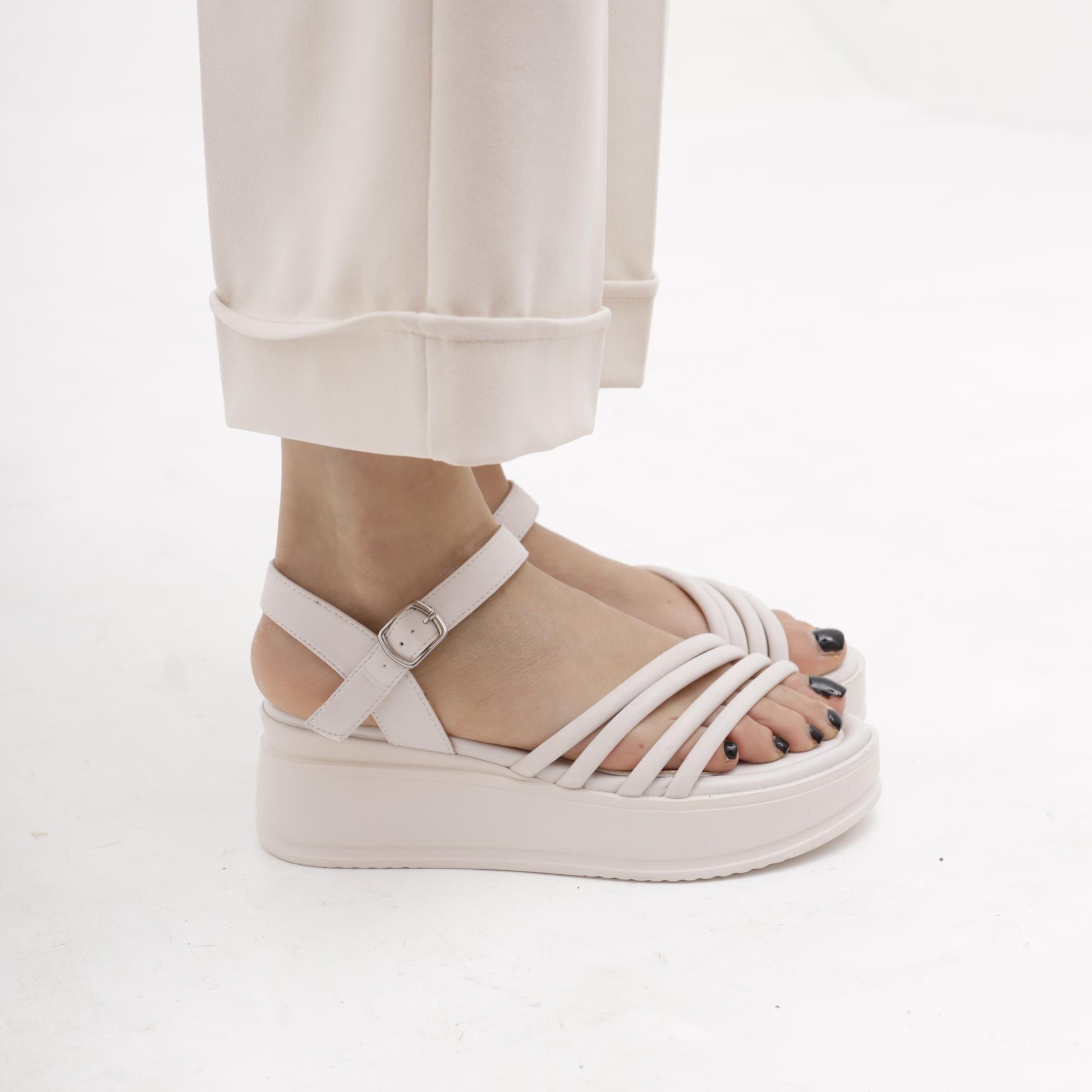 SANDALO ZEPPA FASCETTE BIANCO 