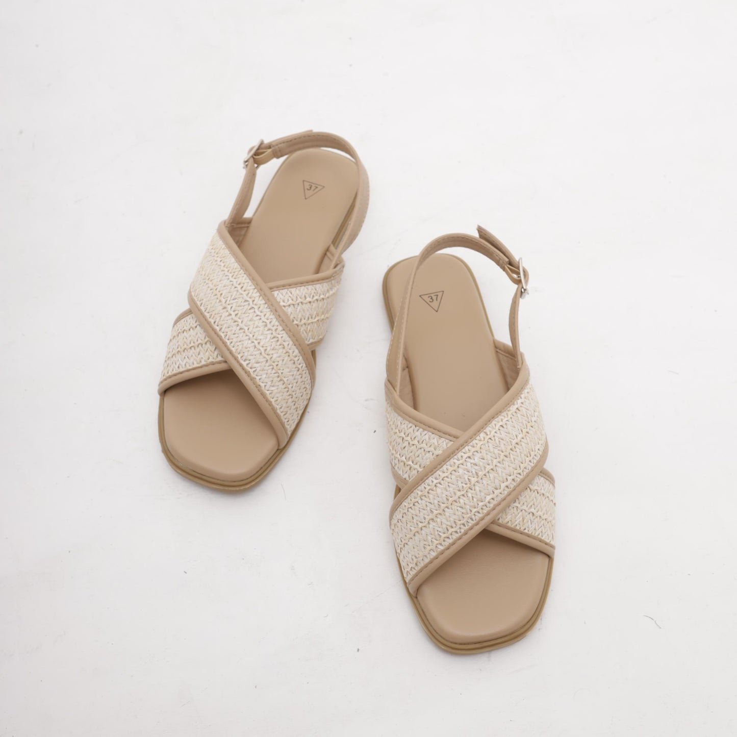 SANDALO FLAT INCROCIATO BEIGE 