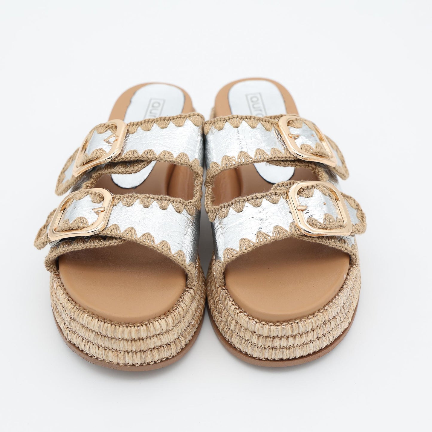 SANDALO FLATFORM CORDA ARGENTO 