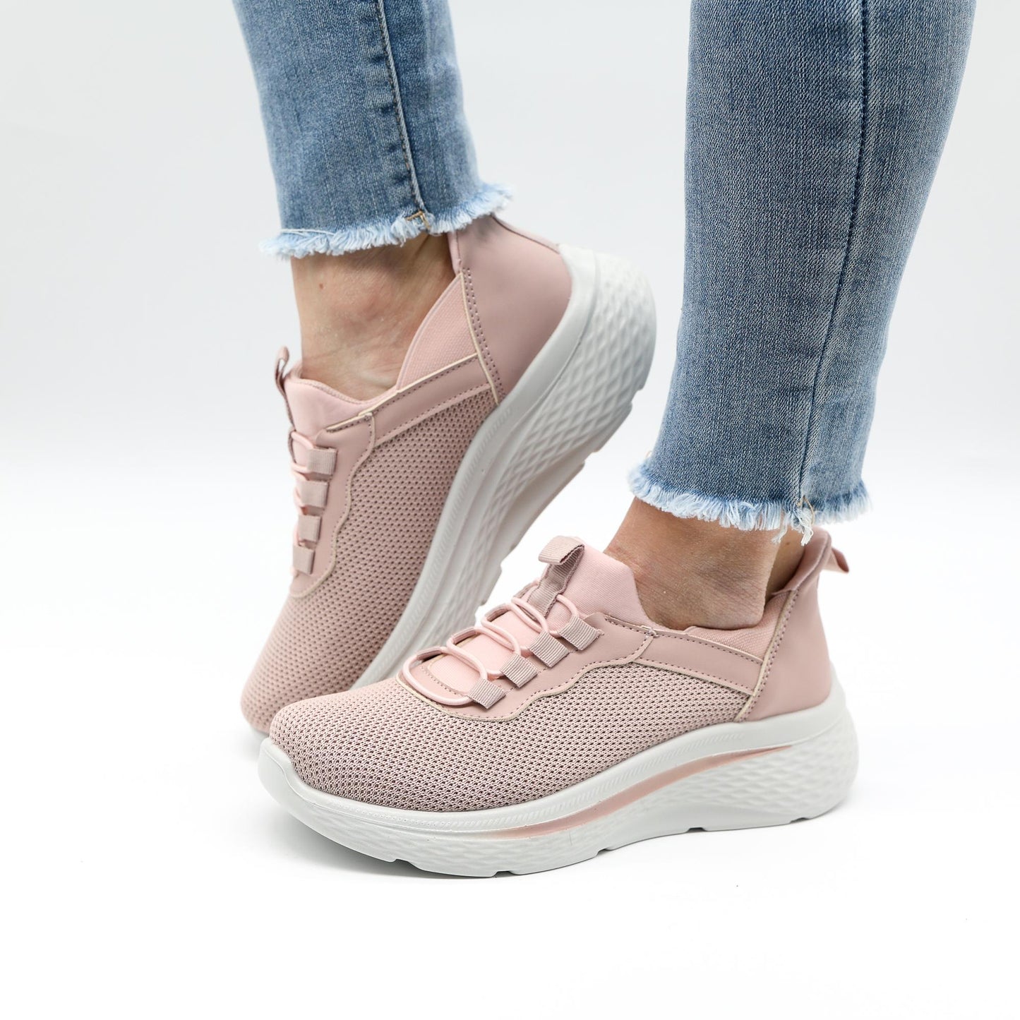 SNEAKERS MESH ELASTICI PINK 