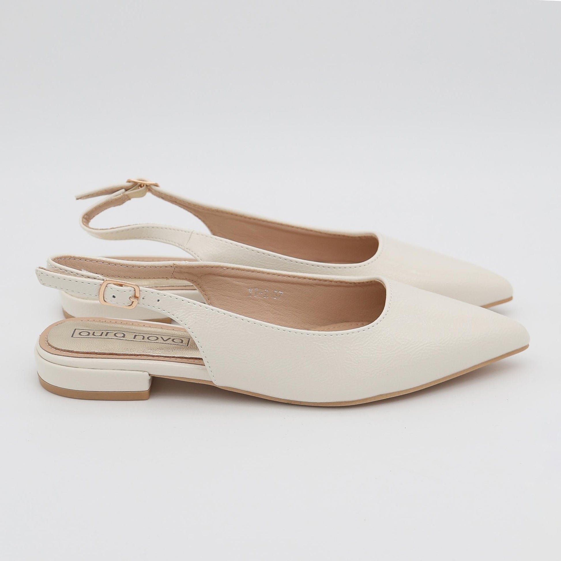SLINGBACK FLAT BEIGE 