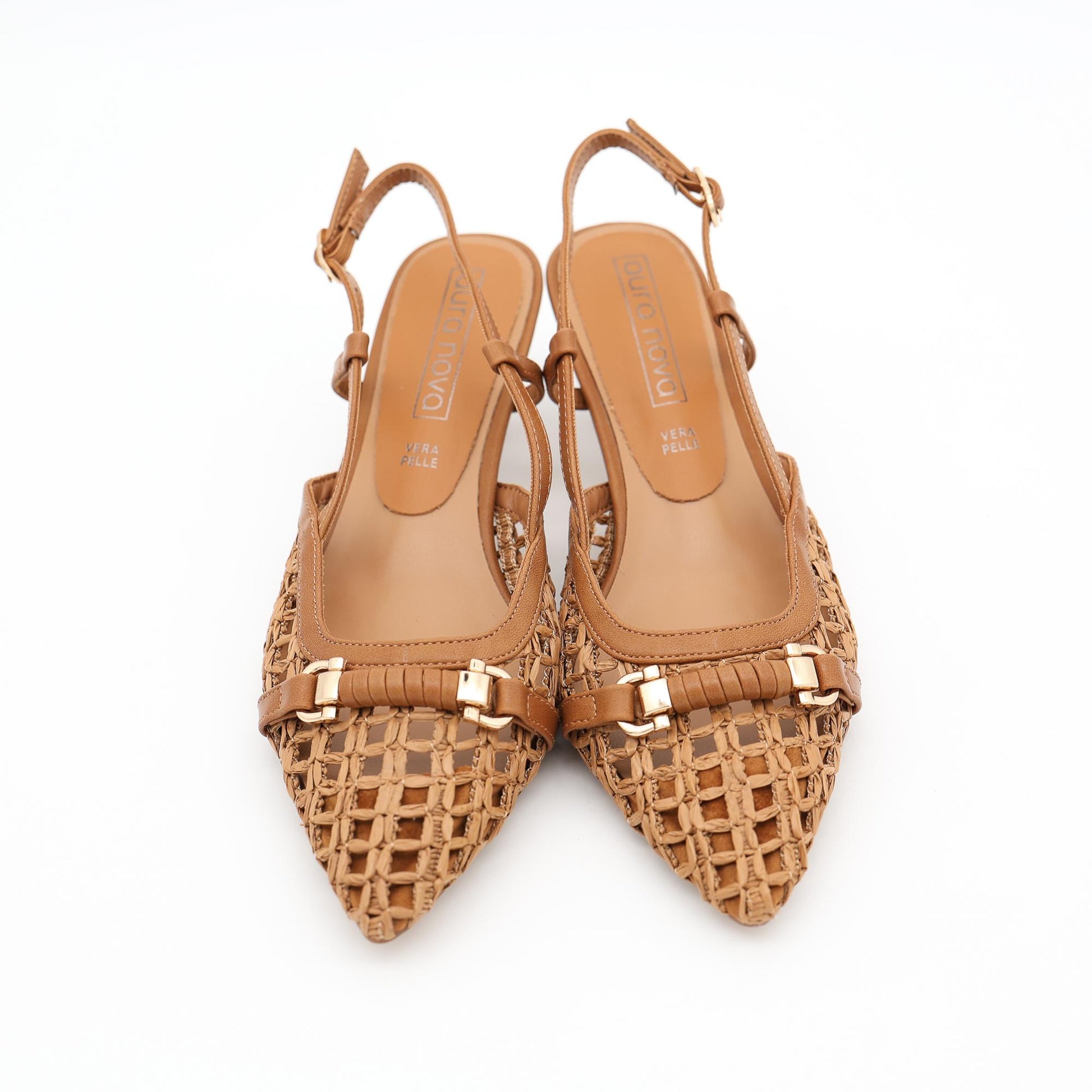 SLINGBACK RETE MORSETTO CUOIO 