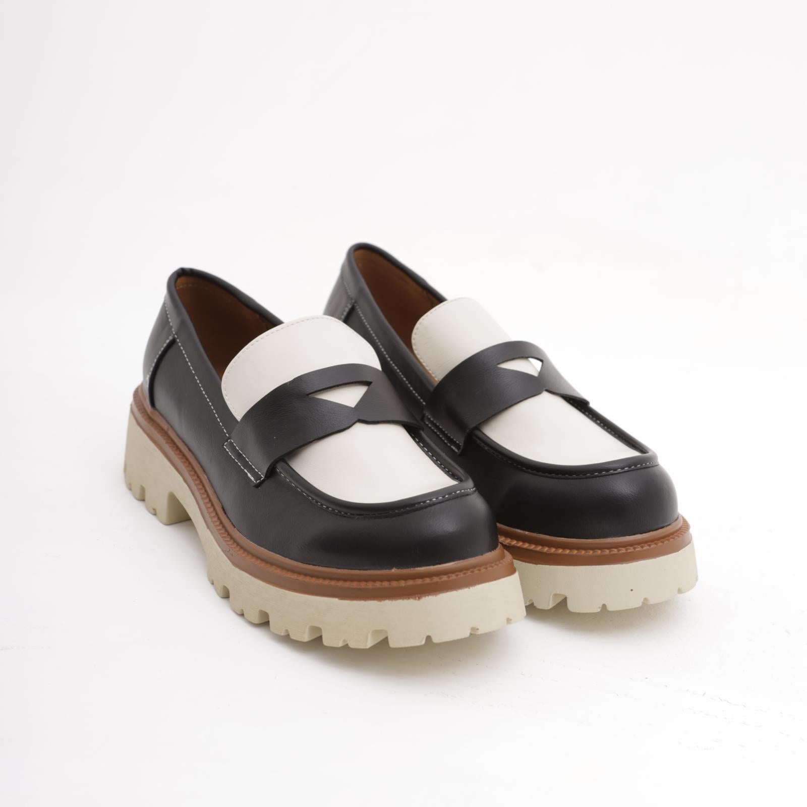 MOCASSINO BICOLORE NERO 