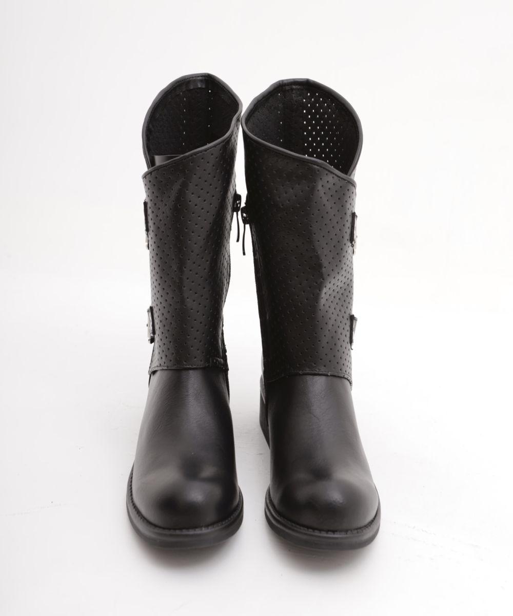 STIVALETTO FIBBIE NERO 