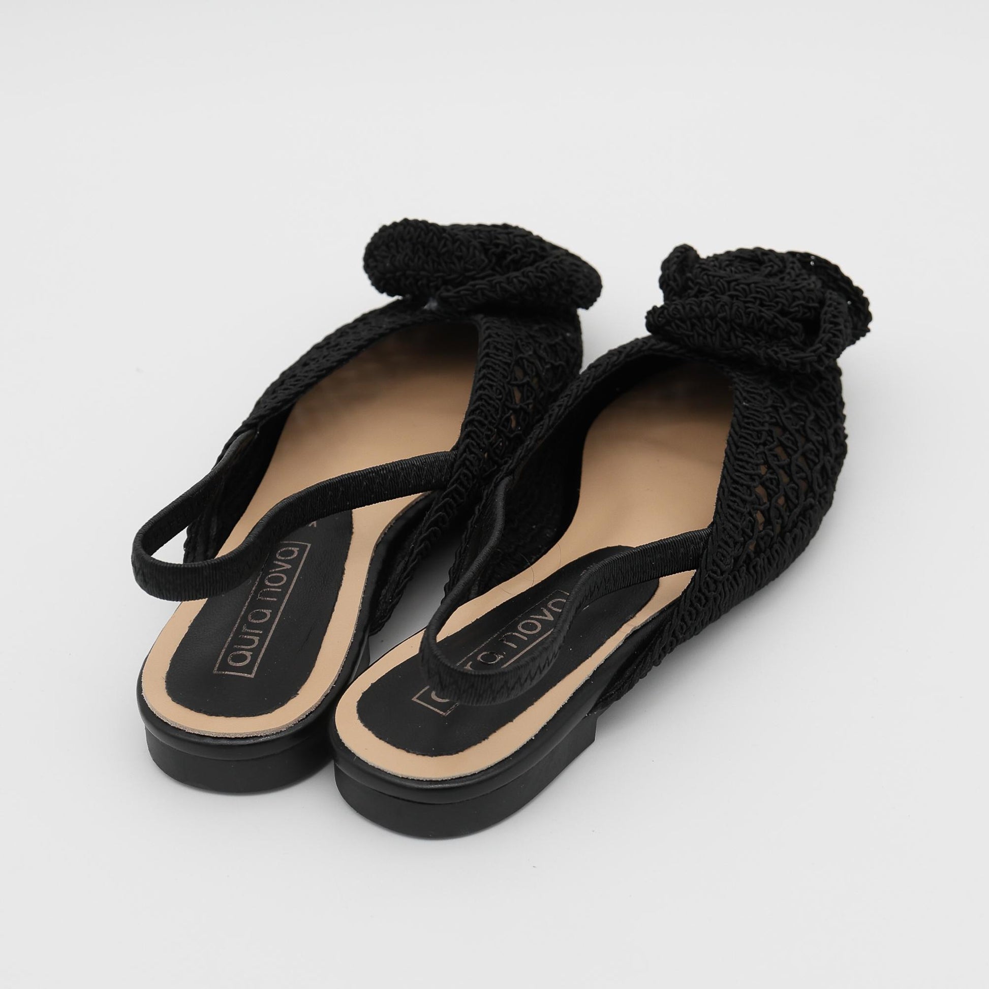 SLINGBACK CROCHET FIORE NERO 