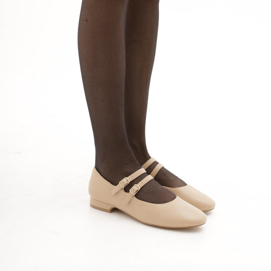 MARY JANE FLAT 2 CINTURINI NUDE 