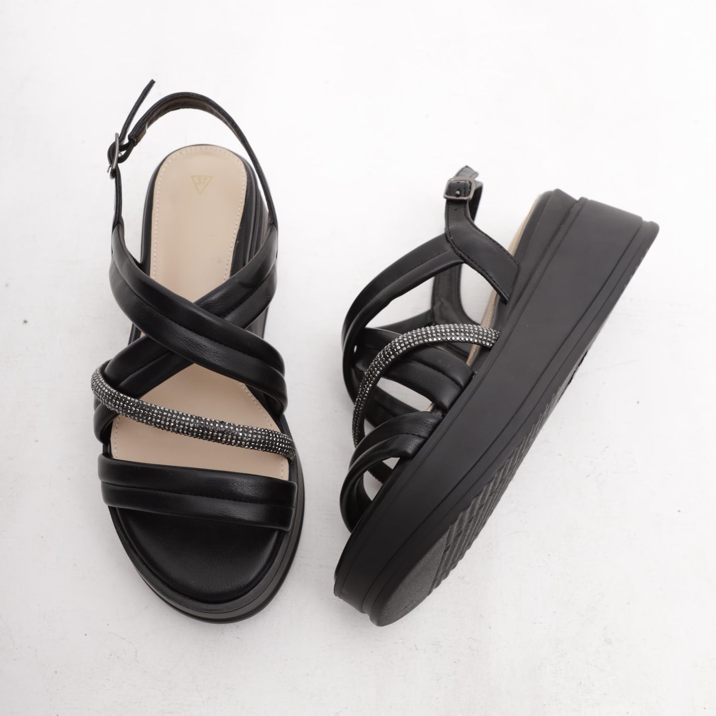 SANDALO ZEPPA BRILLANTINI NERO 