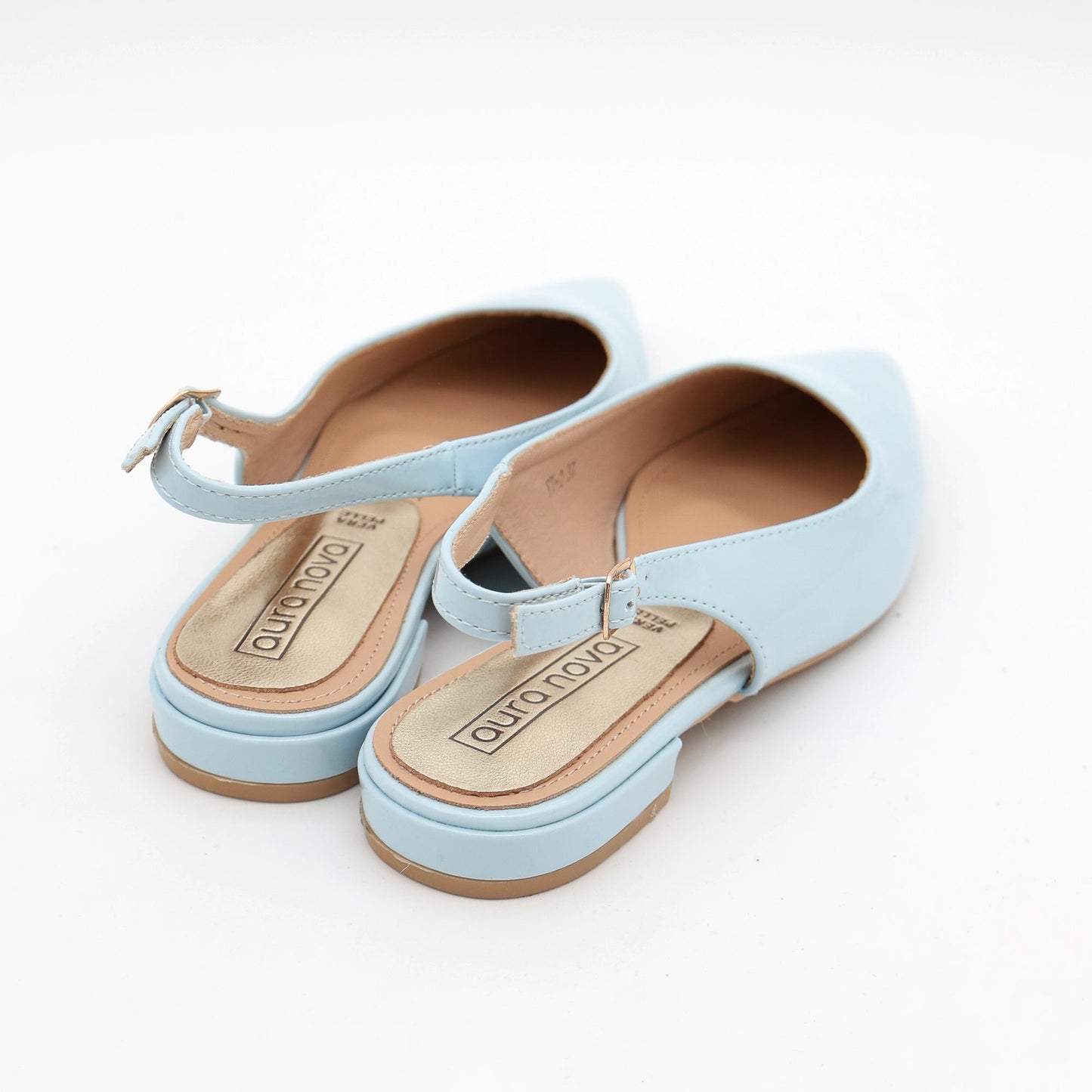 SLINGBACK FLAT AZZURRO 