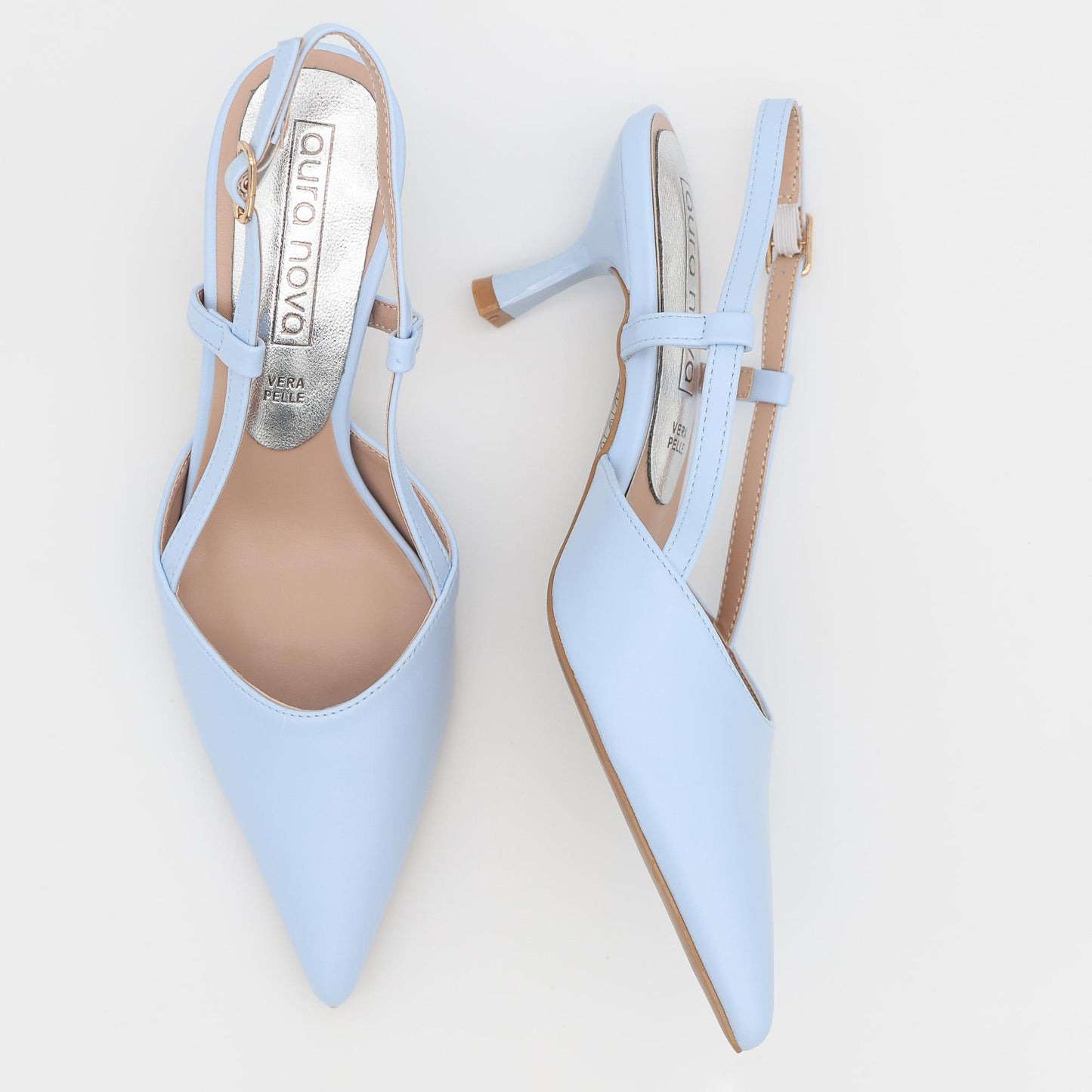 SLINGBACK TACCO AZZURRO 
