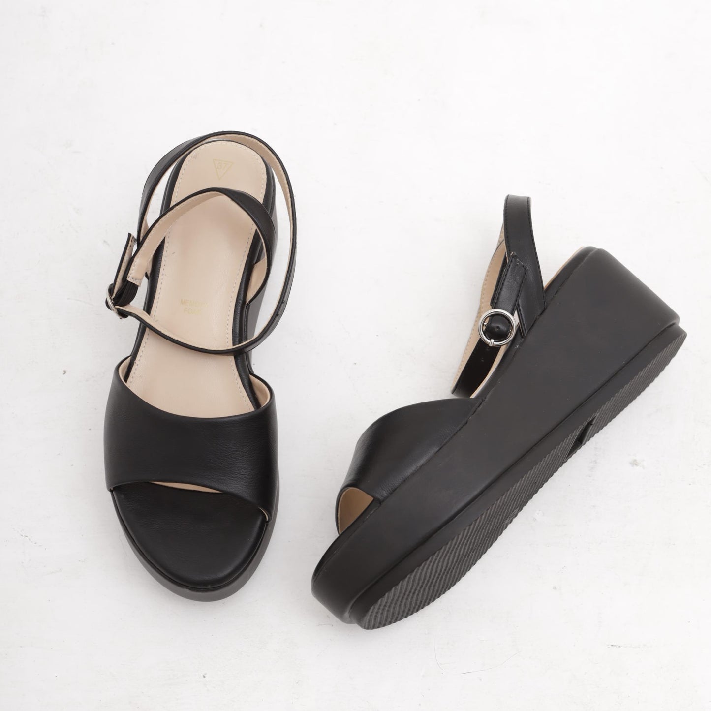 SANDALO ZEPPA FASCIA NERO 