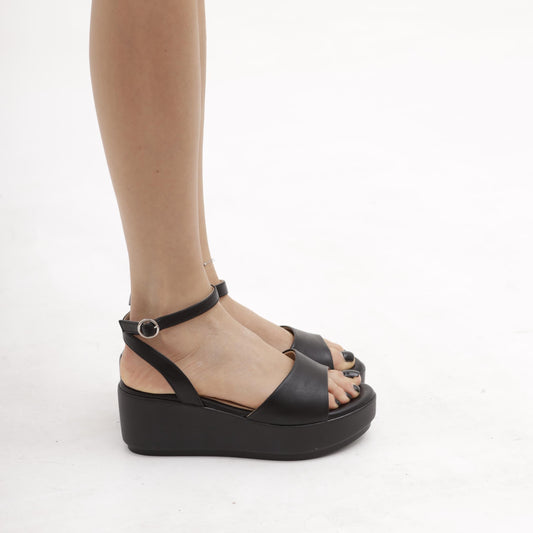 SANDALO ZEPPA FASCIA NERO 