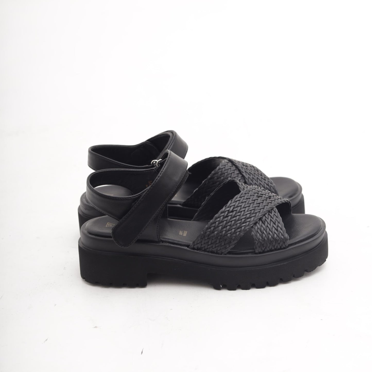 SANDALO FLATFORM INCROCIO NERO 